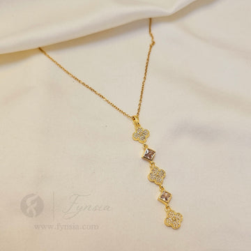 Georgia Long Neckchain – 18K Gold Tone Stainless Steel | Fynsia