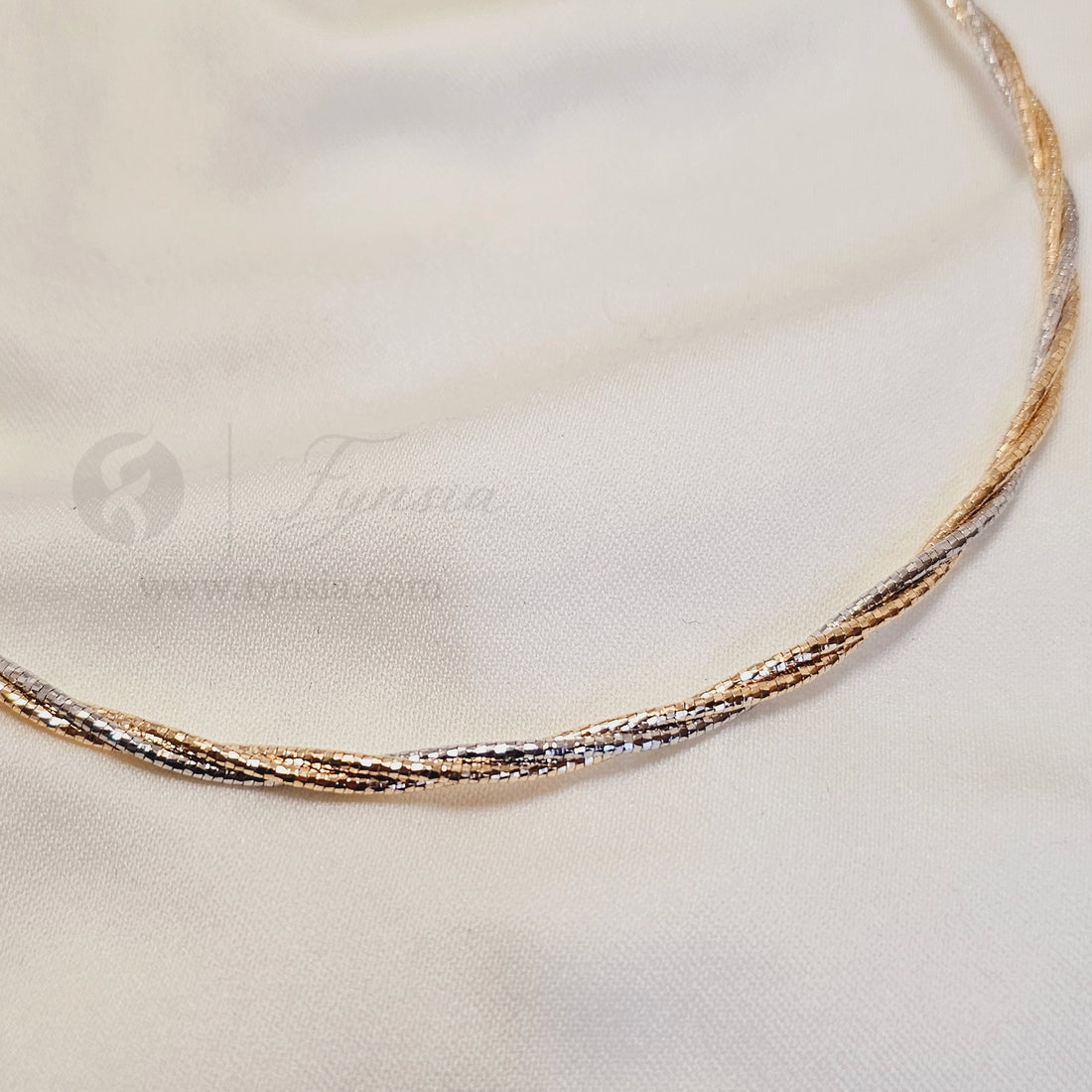 Xuping 2-Layer Twisted Neckchain - Demi-Fine Jewelry - 2 Tone Plating | Fynsia