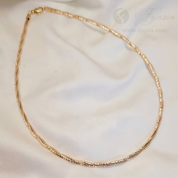 Xuping 2-Layer Twisted Rosegold Neckchain - Demi-Fine Jewelry - | Fynsia