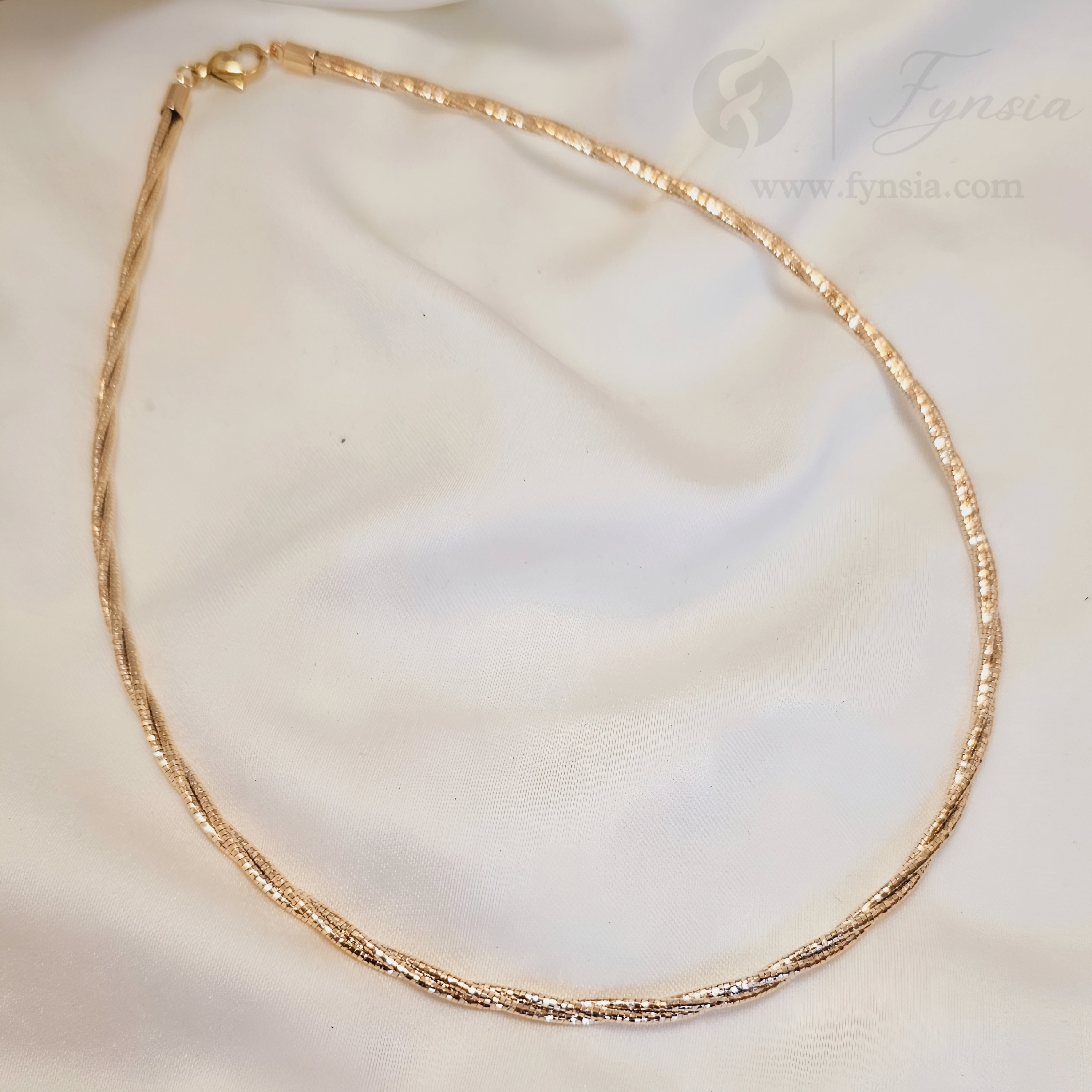 Xuping 2-Layer Twisted Rosegold Neckchain - Demi-Fine Jewelry - | Fynsia