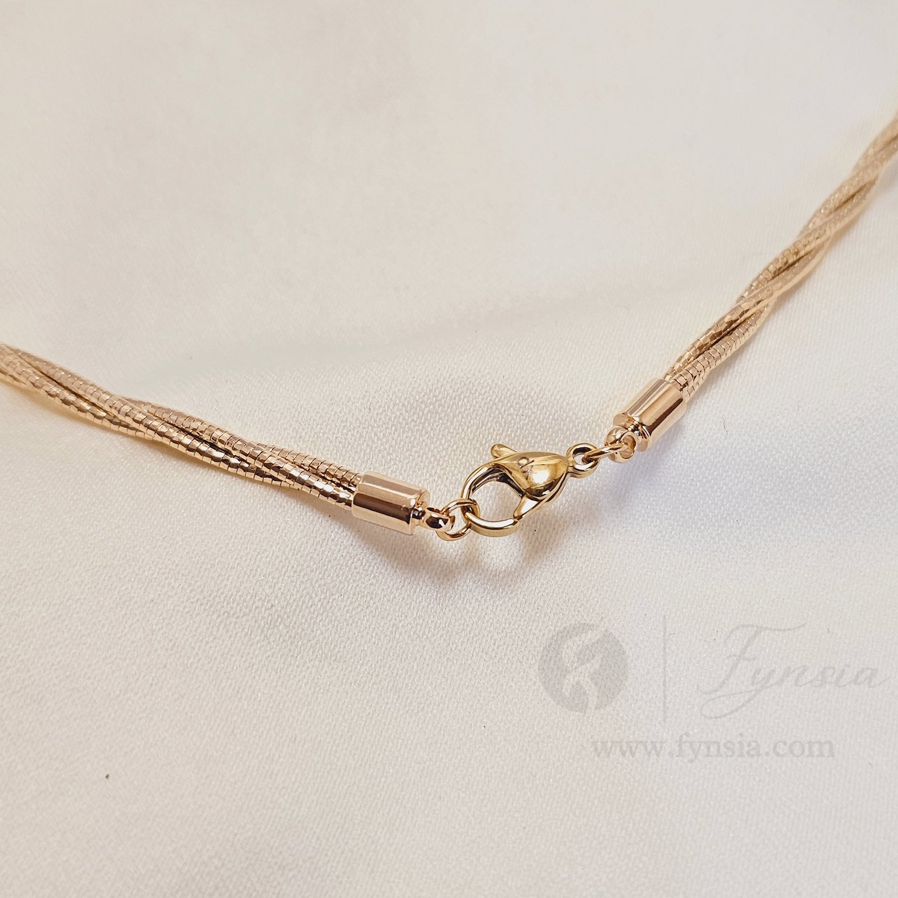 Xuping 2-Layer Twisted Rosegold Neckchain - Demi-Fine Jewelry - | Fynsia