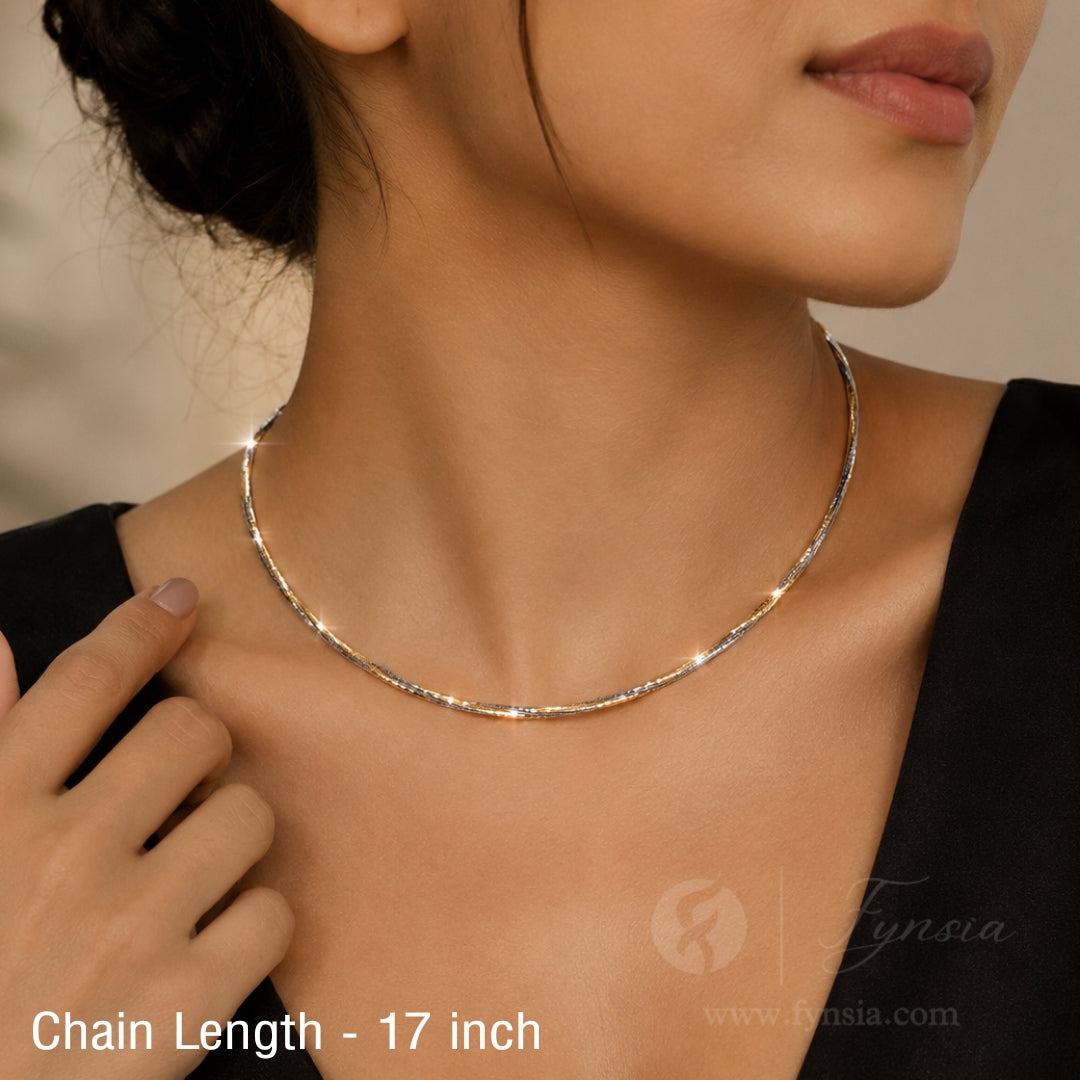 Xuping 2-Layer Twisted Neckchain - Demi-Fine Jewelry - 2 Tone Plating | Fynsia