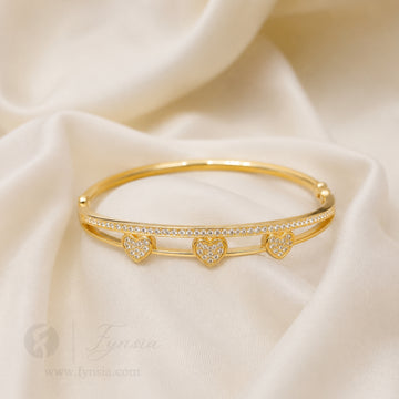 Hearts Anti Tarnish Bracelet – Stainless Steel Kada | Fynsia