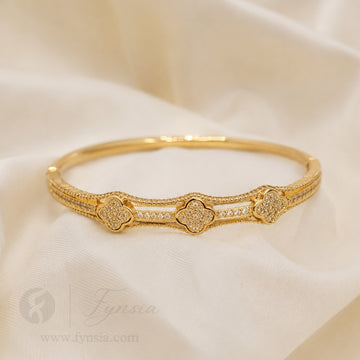 Clover Anti Tarnish Bracelet – Stainless Steel Kada | Fynsia