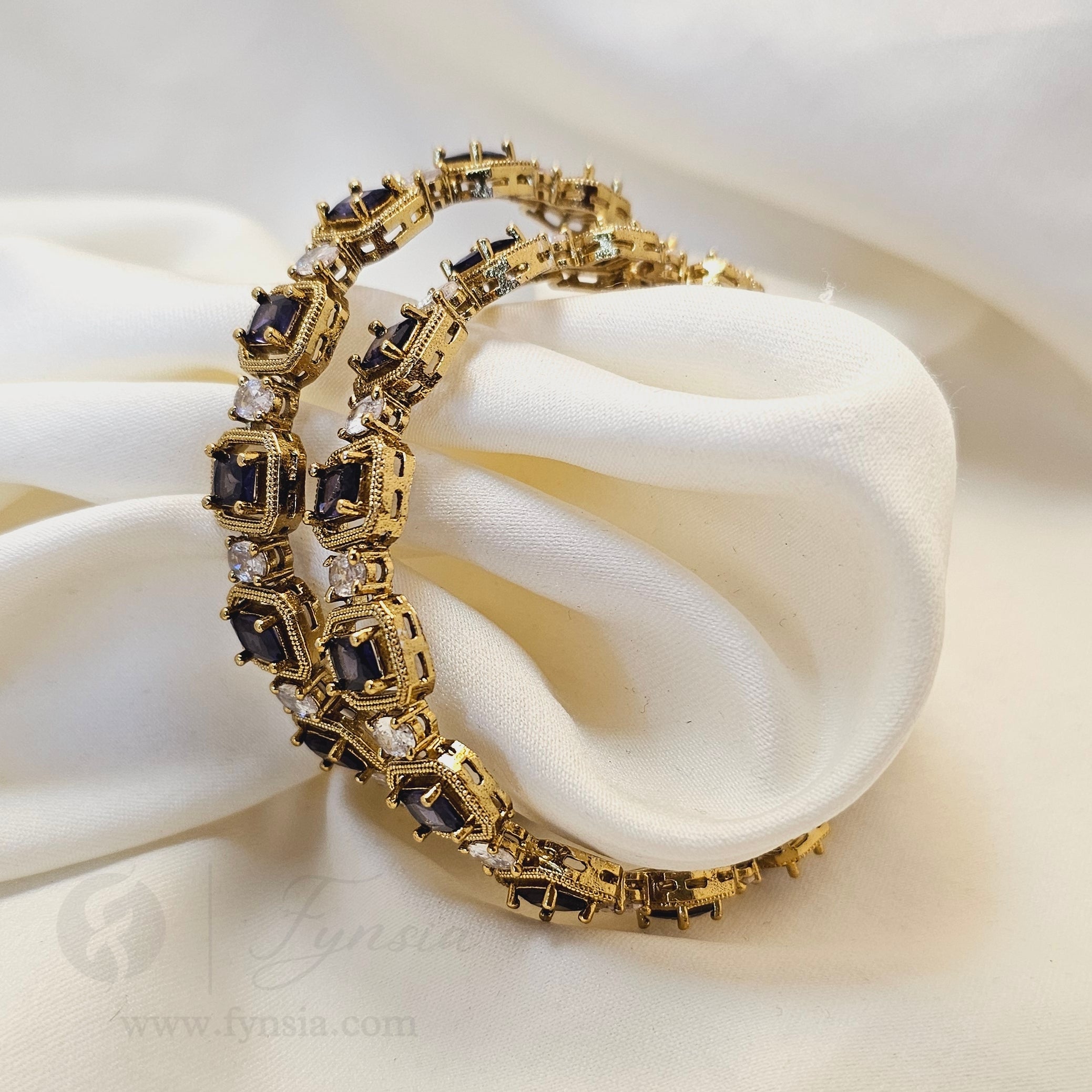 Premium Violet Antique Tone 2pc Bangles | Occational Wear bangles | Fynsia