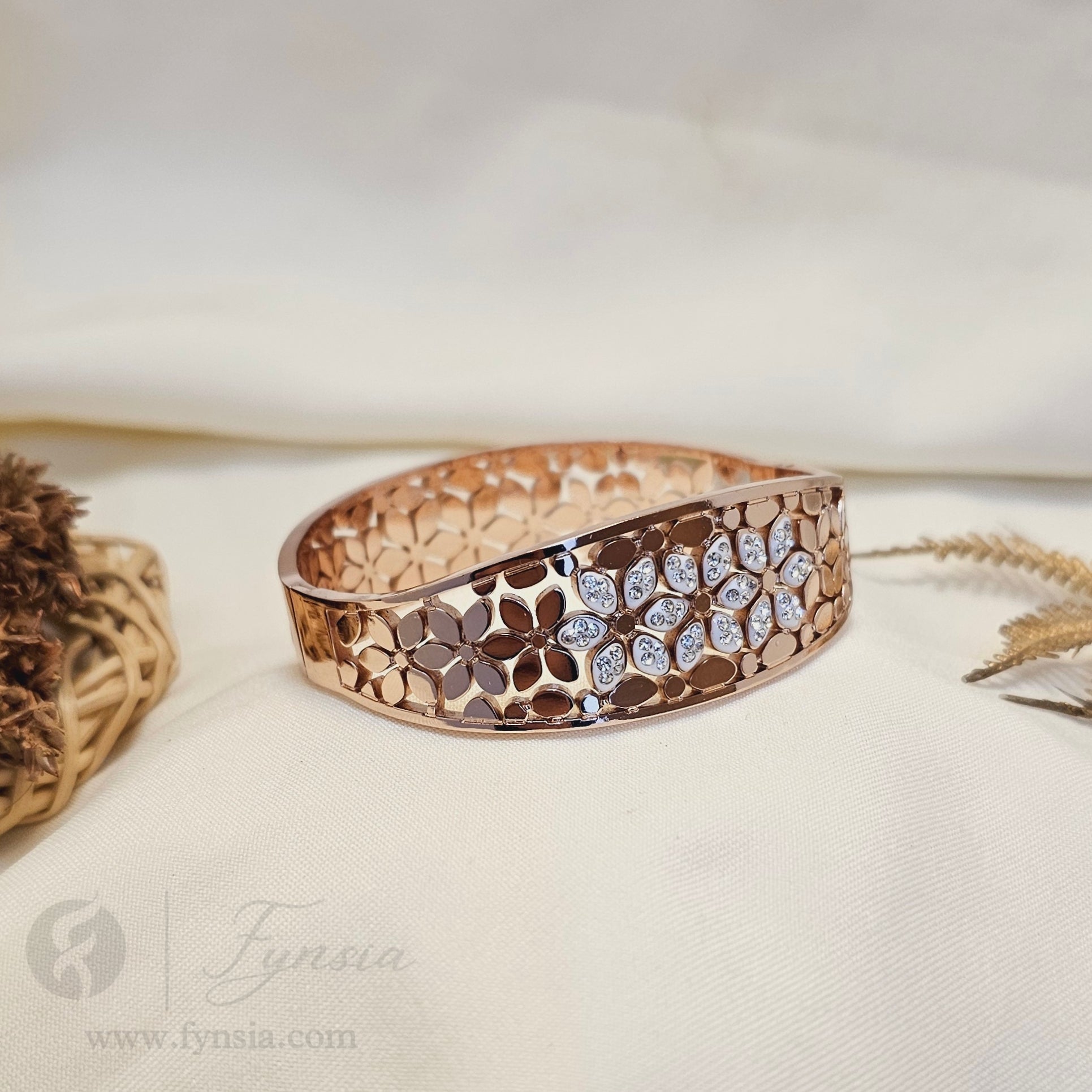 Evara Anti Tarnish Kada – Stainless Steel Bracelet | Fynsia