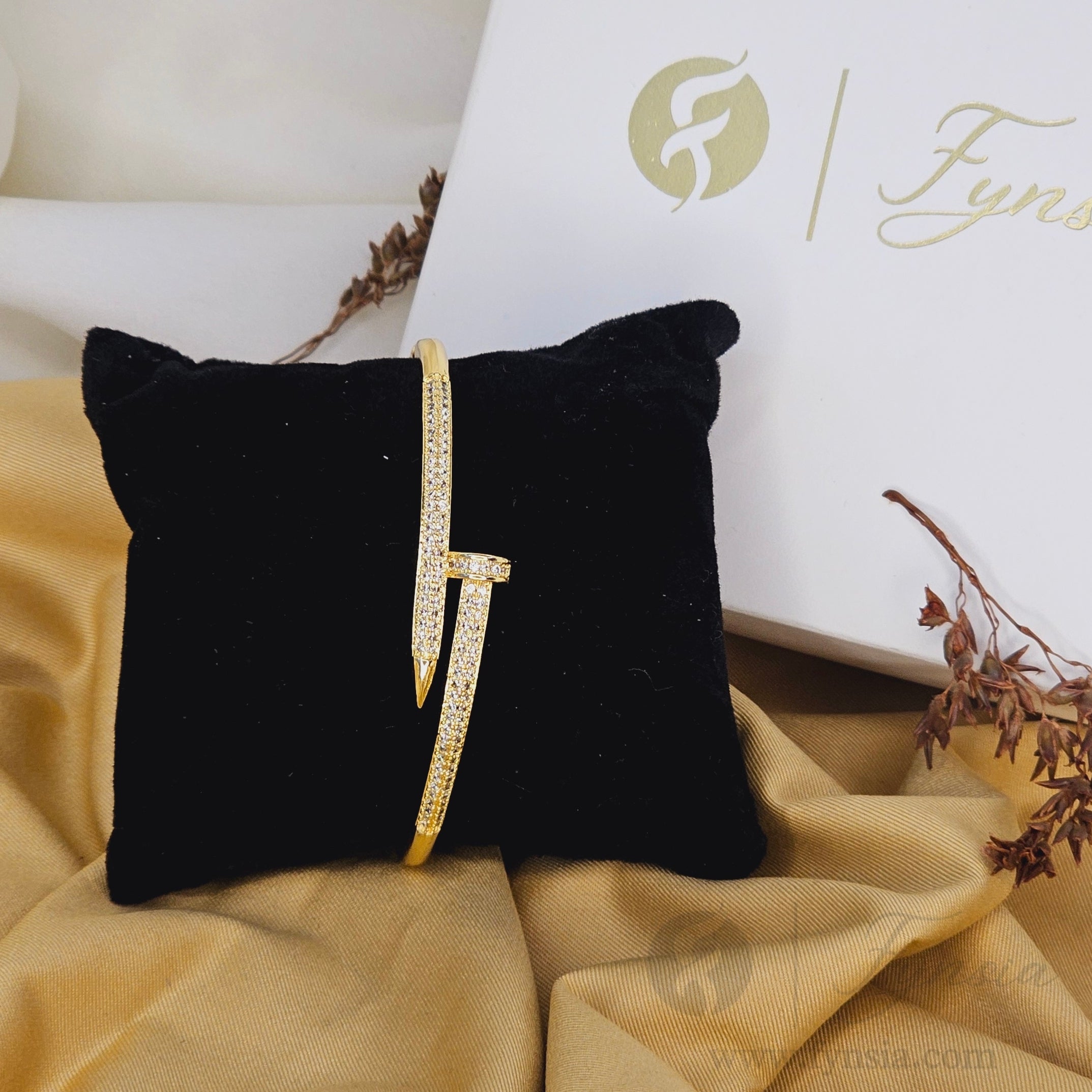 Zirconia Nail Anti Tarnish Bracelet – Stainless Steel Kada | Fynsia