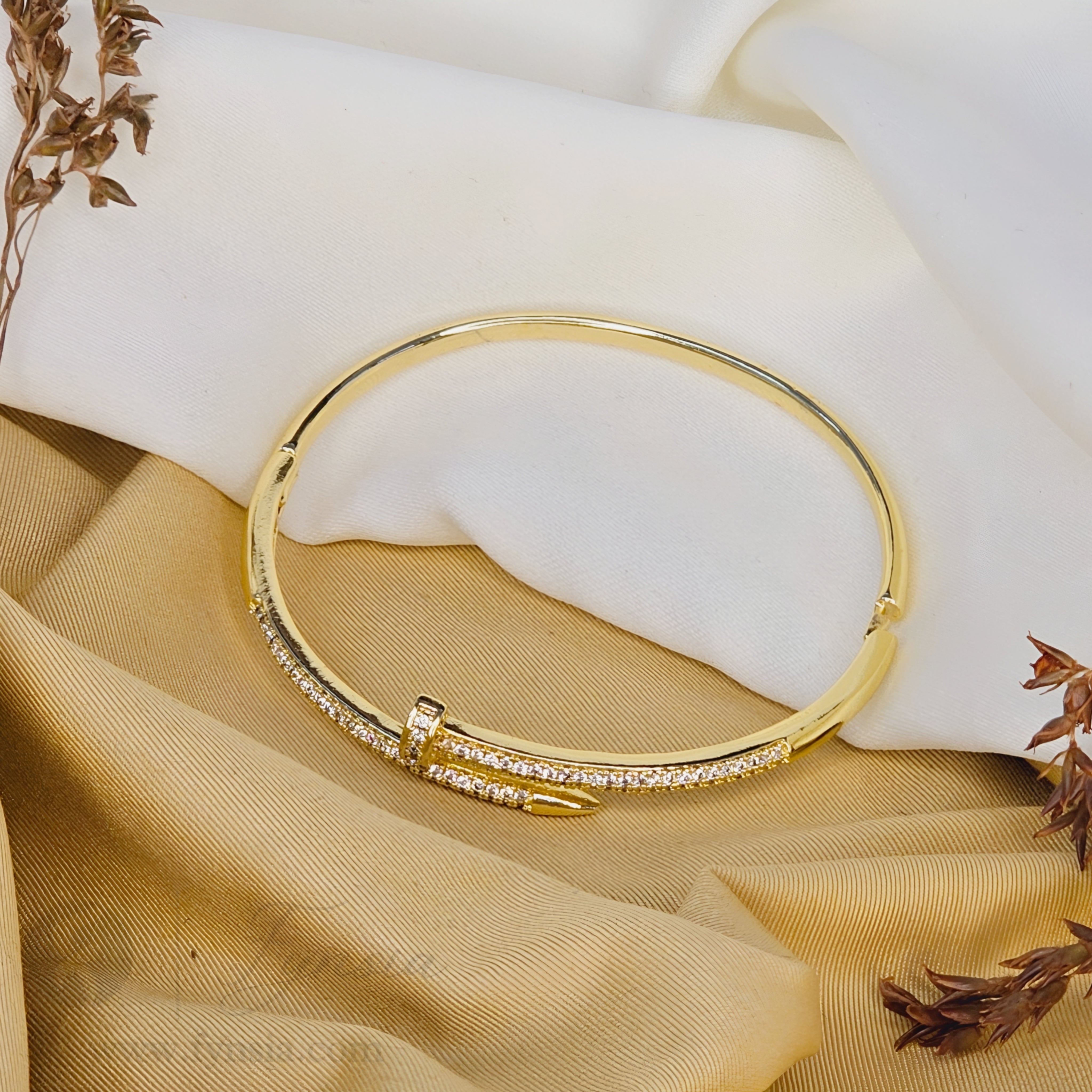 Zirconia Nail Anti Tarnish Bracelet – Stainless Steel Kada | Fynsia