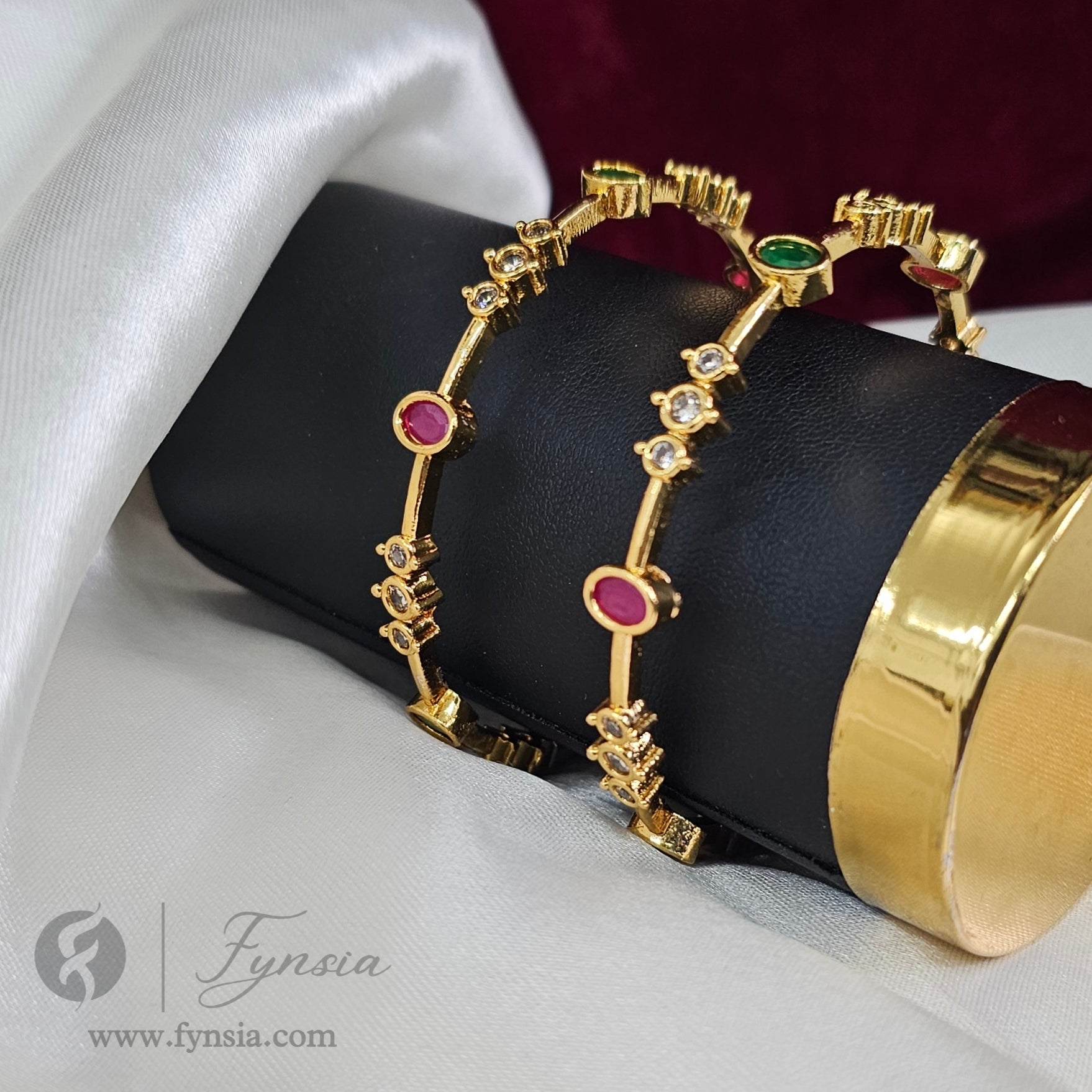 Mounika Antique Gold Tone 2pc Bangles | Occational Wear bangles | Fynsia