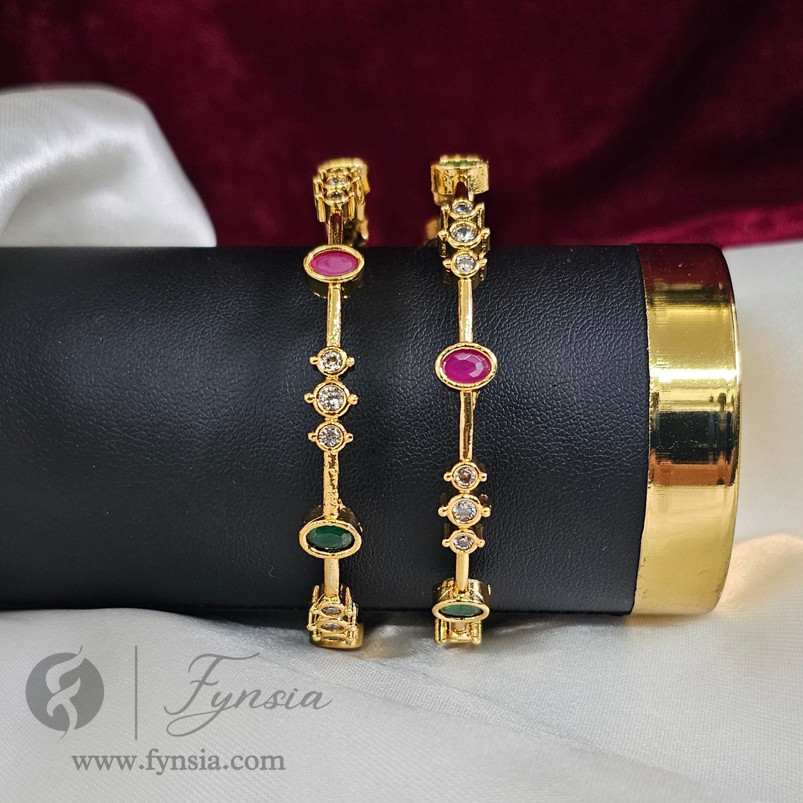 Mounika Antique Gold Tone 2pc Bangles | Occational Wear bangles | Fynsia