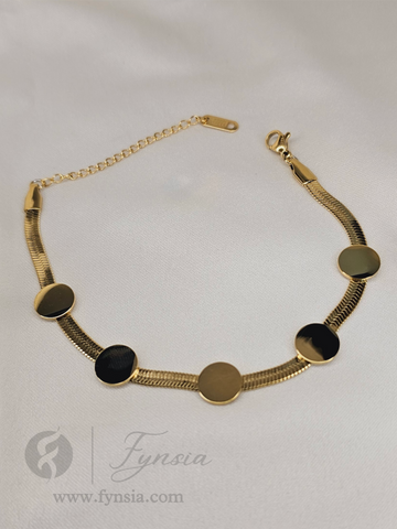 Diana Golden Stainless Steel Adjustable Bracelet - Anti Tarnish | Fynsia