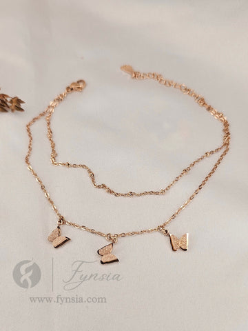 Sehar Rose Gold Stainless Steel Adjustable Bracelet - Anti Tarnish | Fynsia