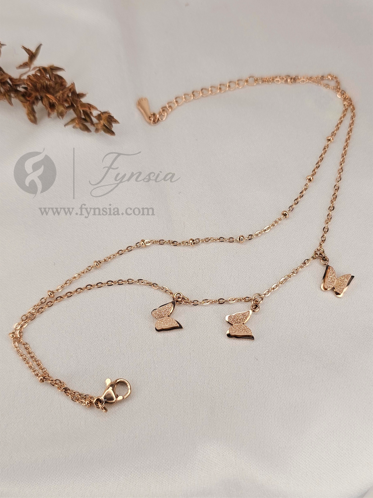 Sehar Rose Gold Stainless Steel Adjustable Bracelet - Anti Tarnish | Fynsia