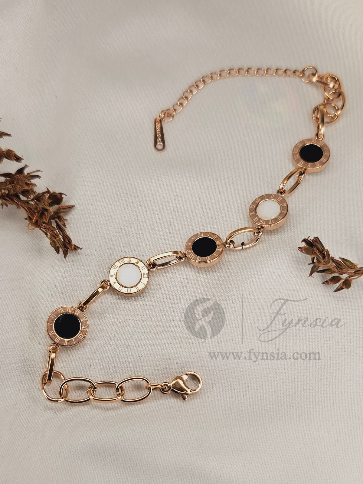 Vidhi Rose Gold Stainless Steel Adjustable Bracelet - Anti Tarnish | Fynsia