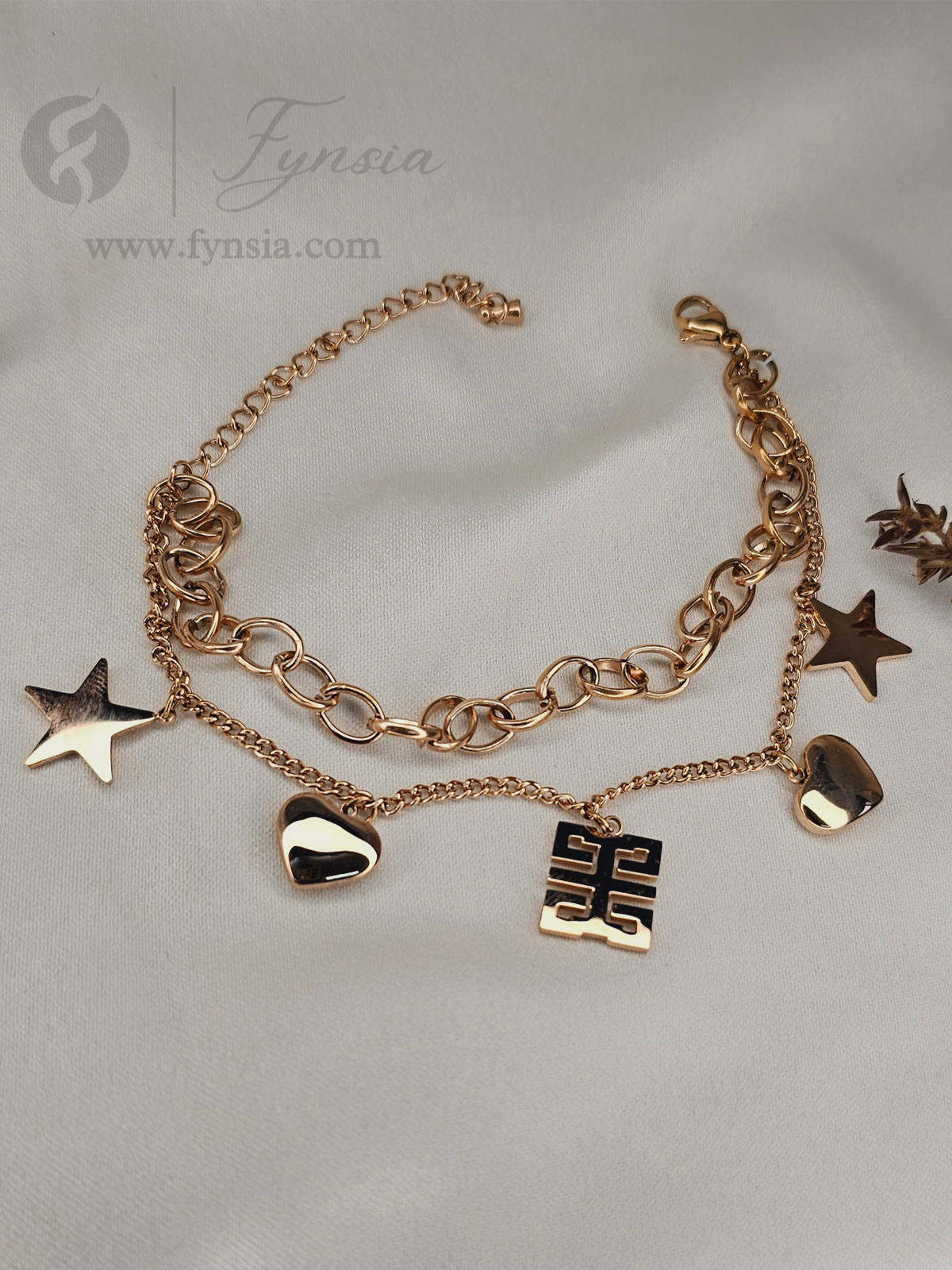 Zaisha Rose Gold Stainless Steel Adjustable Bracelet - Anti Tarnish | Fynsia