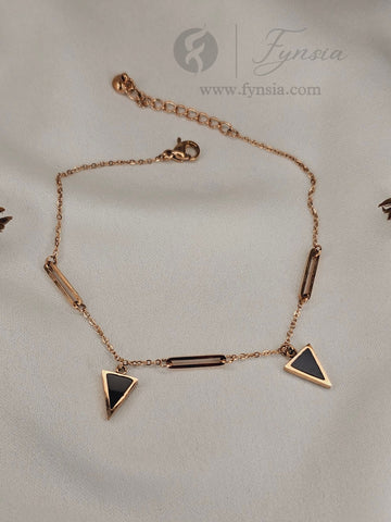 Heer Rose Gold Stainless Steel Adjustable Bracelet - Anti Tarnish | Fynsia