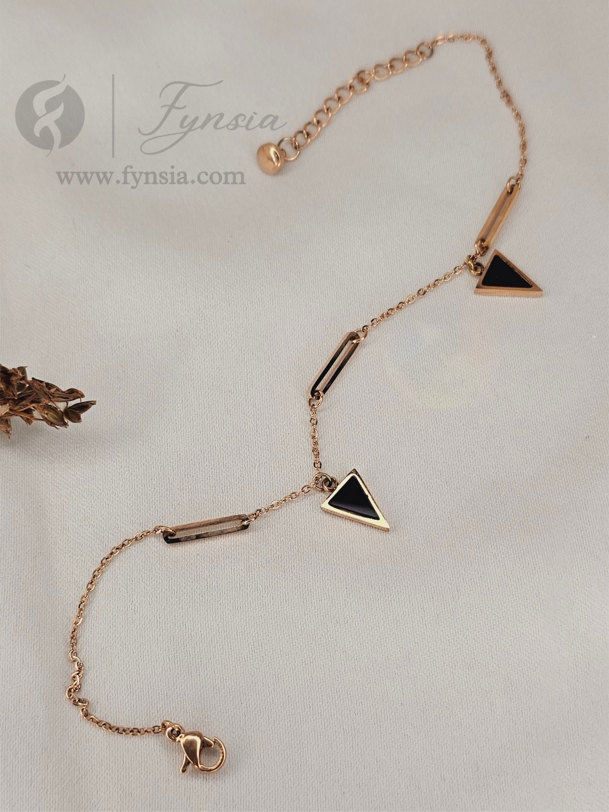 Heer Rose Gold Stainless Steel Adjustable Bracelet - Anti Tarnish | Fynsia