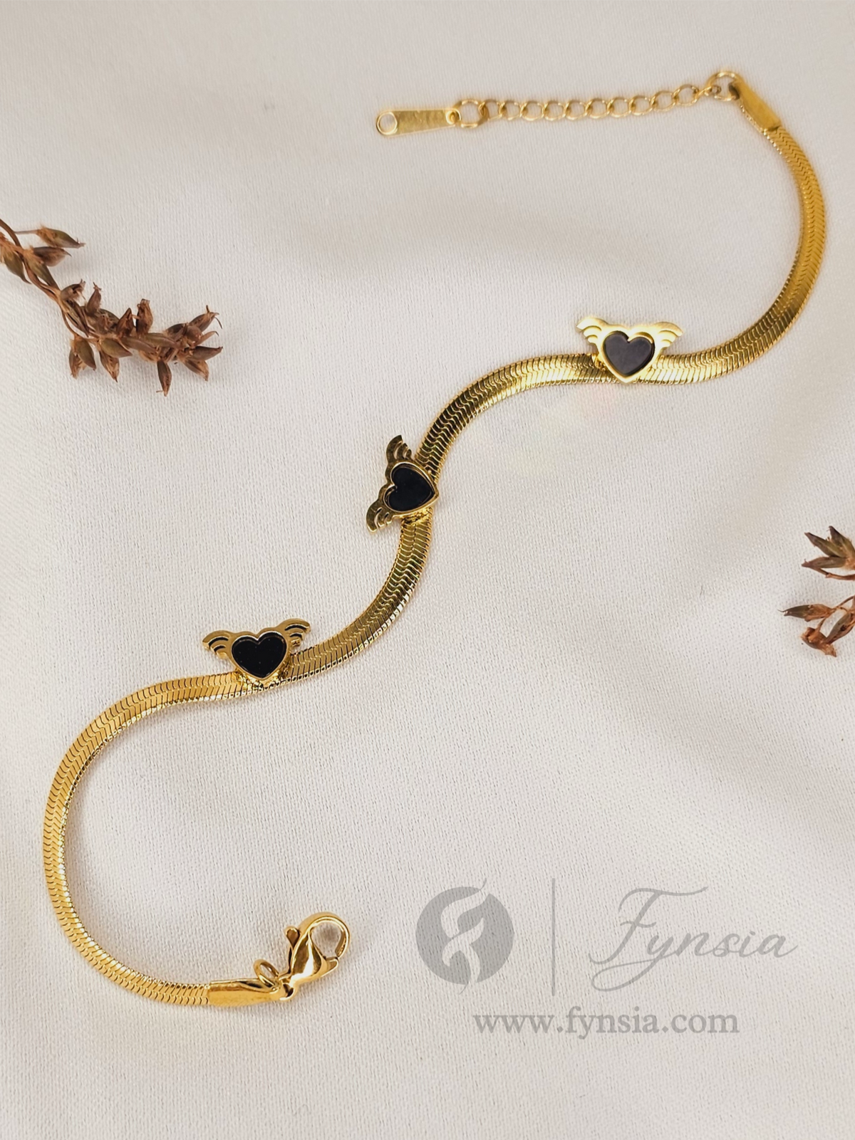 Hala Golden Stainless Steel Adjustable Bracelet - Anti Tarnish | Fynsia