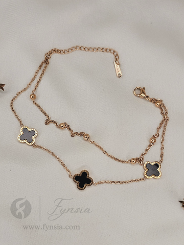 Claire Rose Gold Stainless Steel Adjustable Bracelet - Anti Tarnish | Fynsia