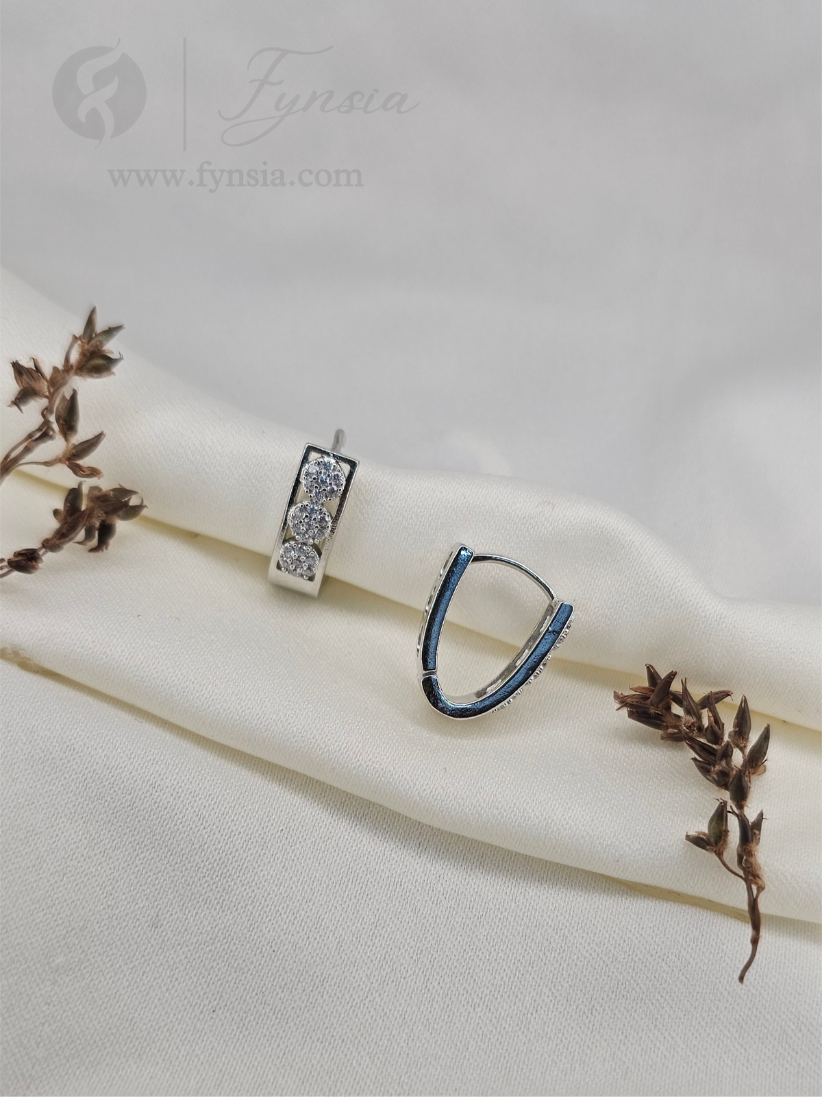 Mina Premium Zirconia Silver Earring Studs | Anti-Tarnish - Daily Wear |  Fynsia