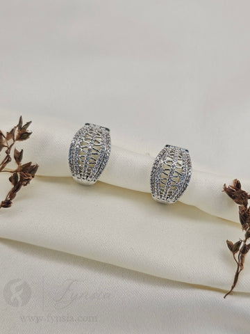 Vina Premium Zirconia Silver Earring Studs | Anti-Tarnish - Daily Wear |  Fynsia