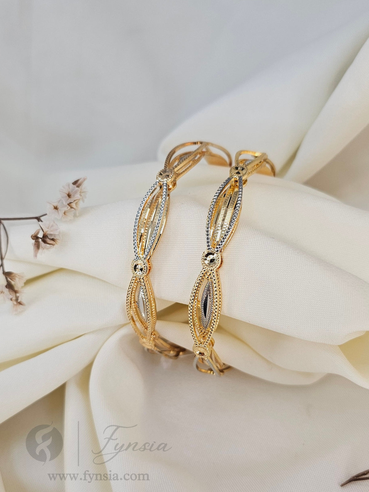 Amera 2 Tone  2pc Bangles | Fynsia