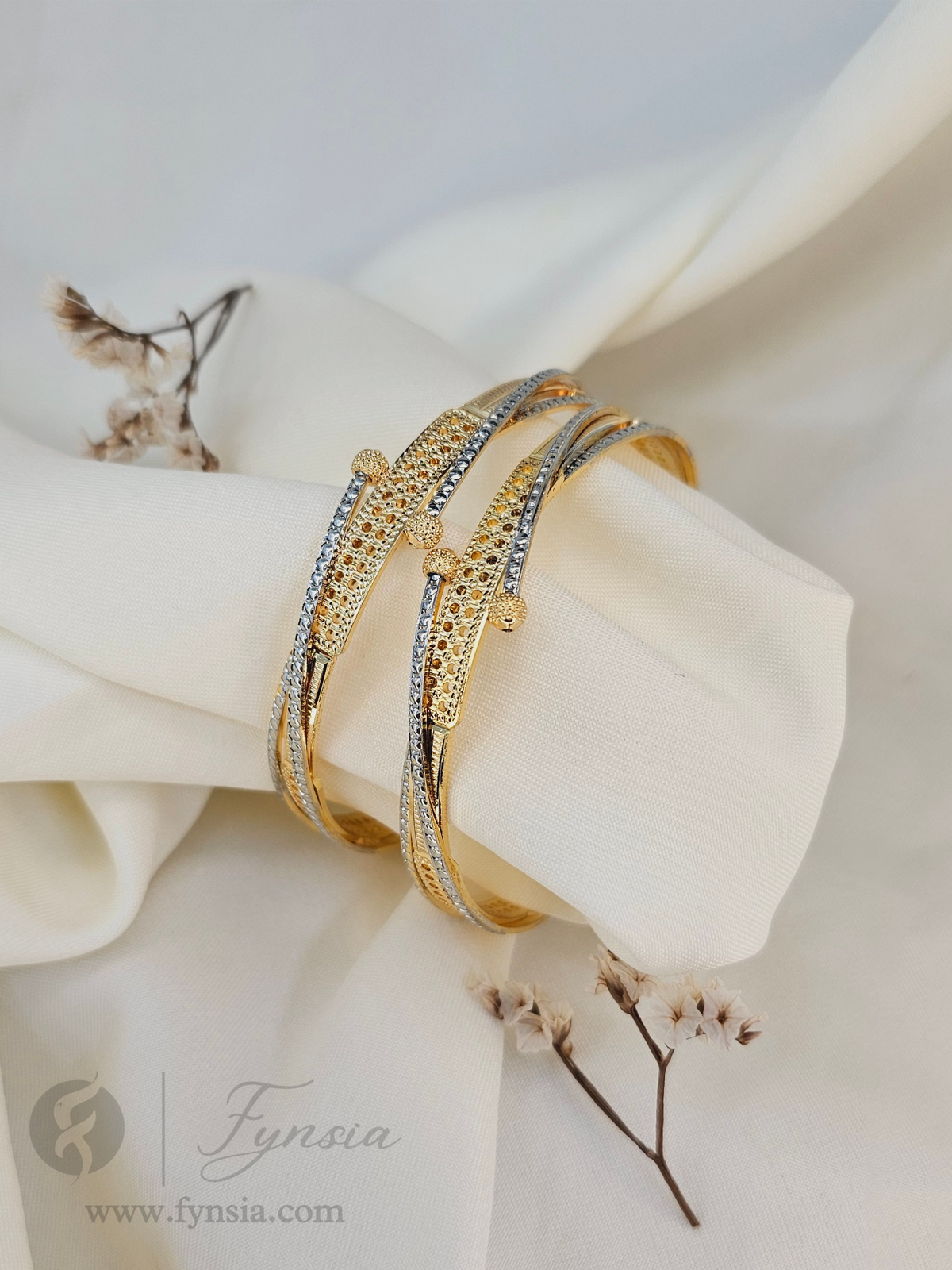 Alina 2 Tone  2pc Bangles | Fynsia