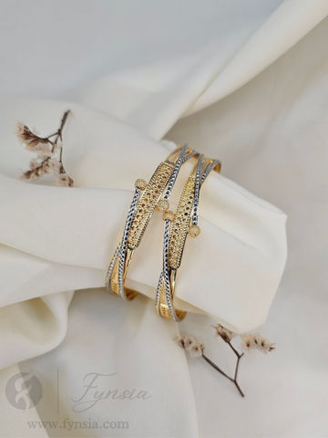 Alina 2 Tone  2pc Bangles | Fynsia