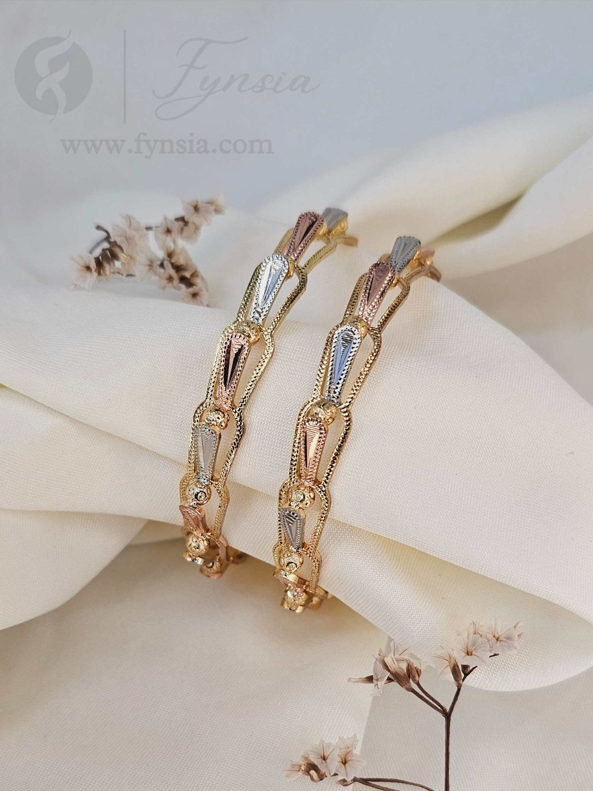 Aliza 2 Tone  2pc Bangles | Fynsia