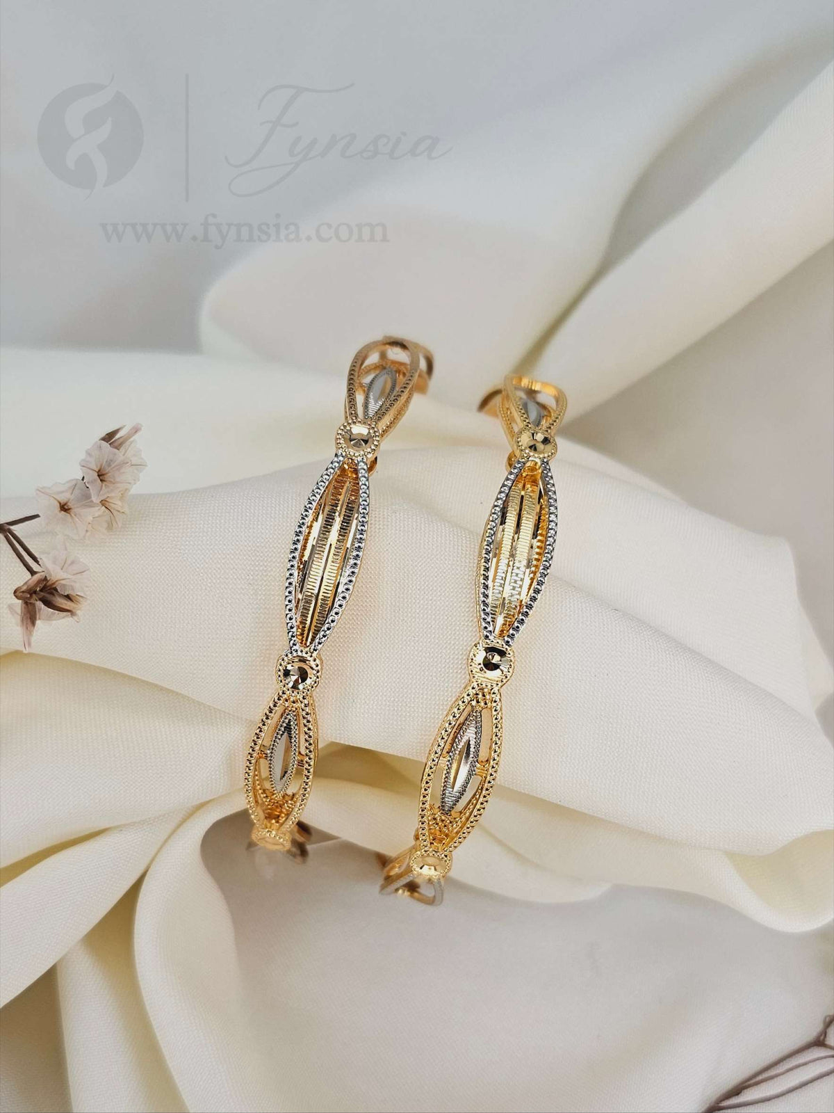 Amera 2 Tone  2pc Bangles | Fynsia