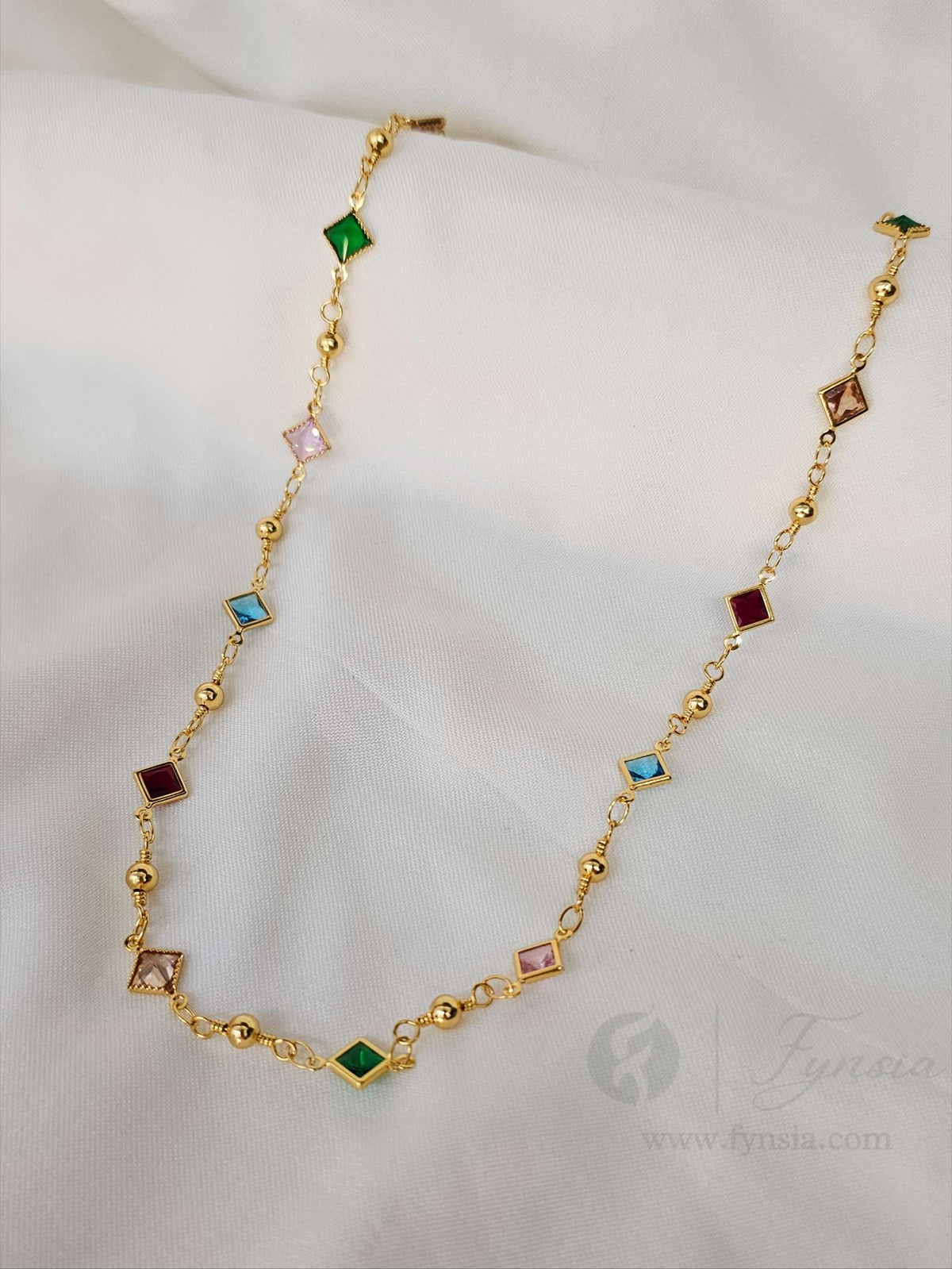 Maya 23 Karat Micro Gold Plated Long Chain | 3 Months Guarantee Plating | Fynsia