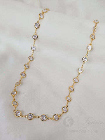 Jaya 23 Karat Micro Gold Plated Long Chain | 3 Months Guarantee Plating | Fynsia