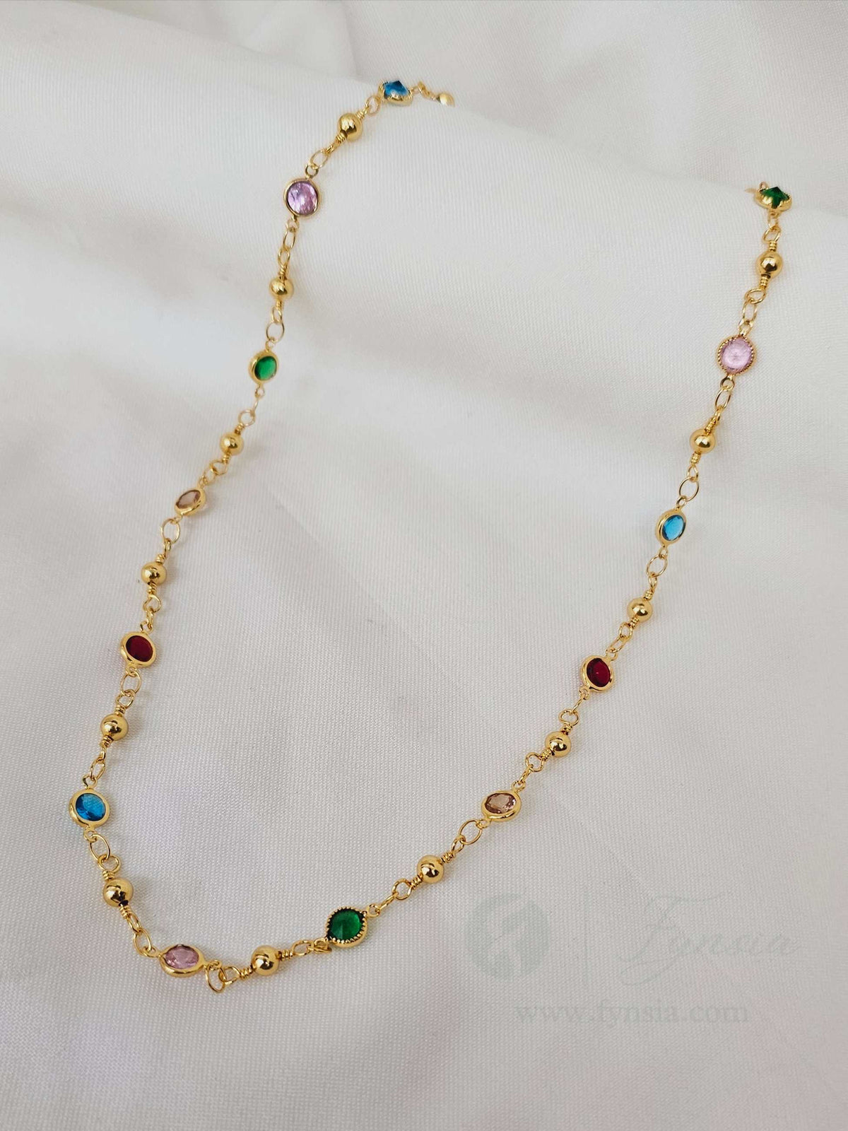 Nia 23 Karat Micro Gold Plated Long Chain | 3 Months Guarantee Plating | Fynsia