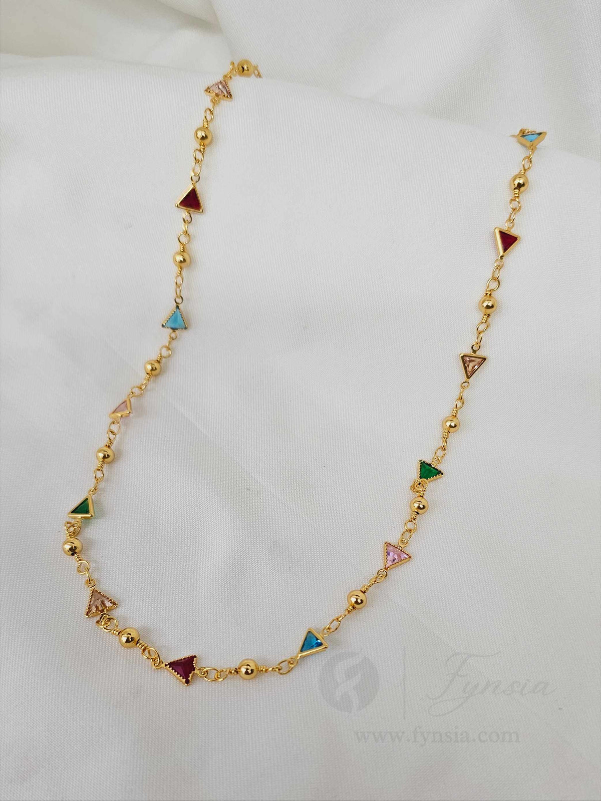 Hoor 23 Karat Micro Gold Plated Long Chain | 3 Months Guarantee Plating | Fynsia
