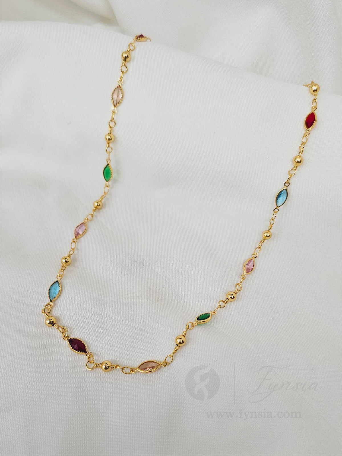 Preet 23 Karat Micro Gold Plated Long Chain | 3 Months Guarantee Plating | Fynsia