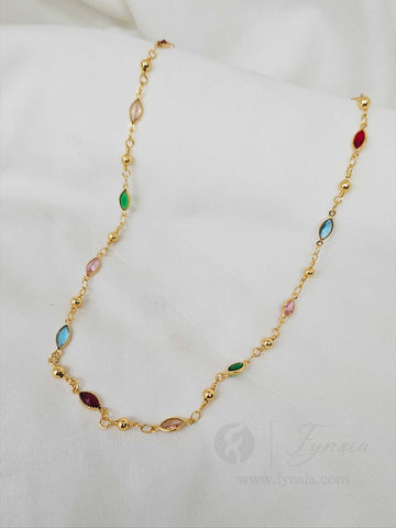 Preet 23 Karat Micro Gold Plated Long Chain | 3 Months Guarantee Plating | Fynsia