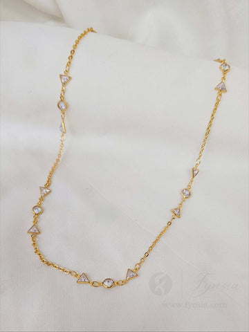 Myra 23 Karat Micro Gold Plated Long Chain | 3 Months Guarantee Plating | Fynsia