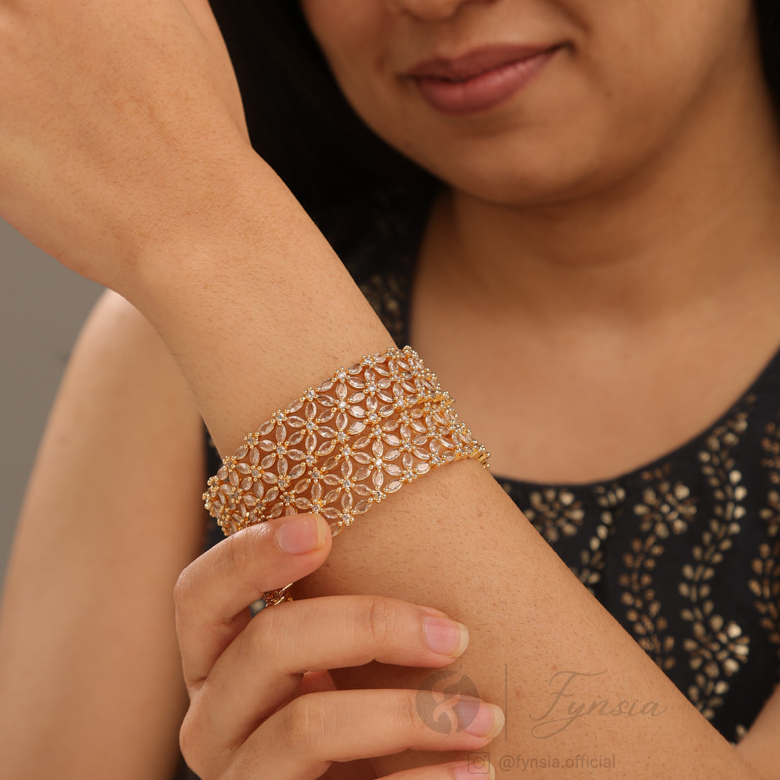 Golden Premium Bridal American Diamond Bangles For Girls And Women