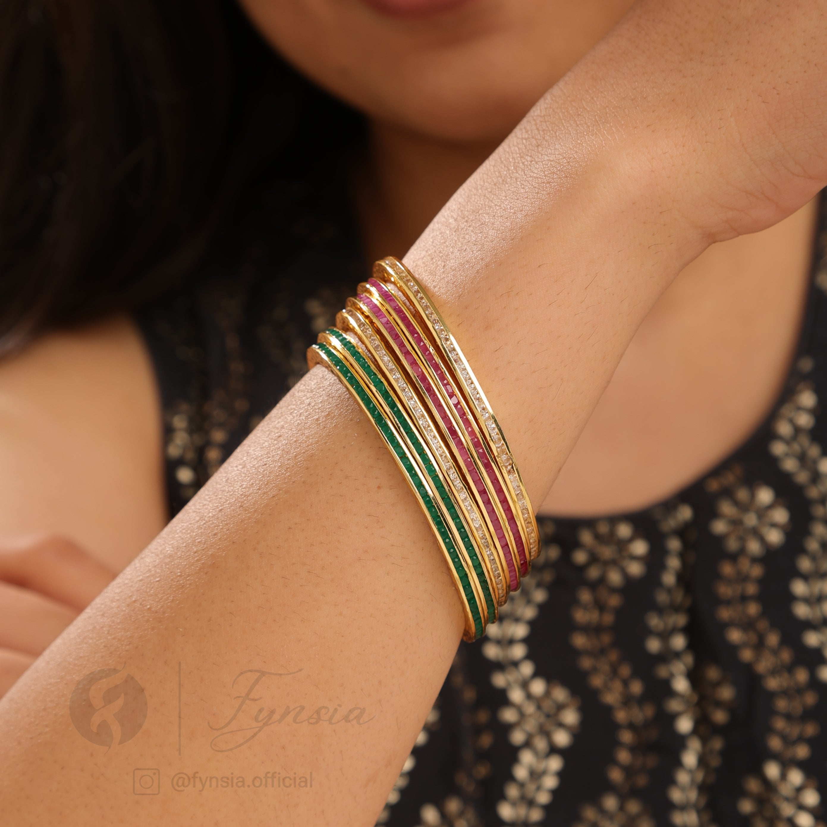 Golden Tiranga 6pc Bangles Set For Girls and Women