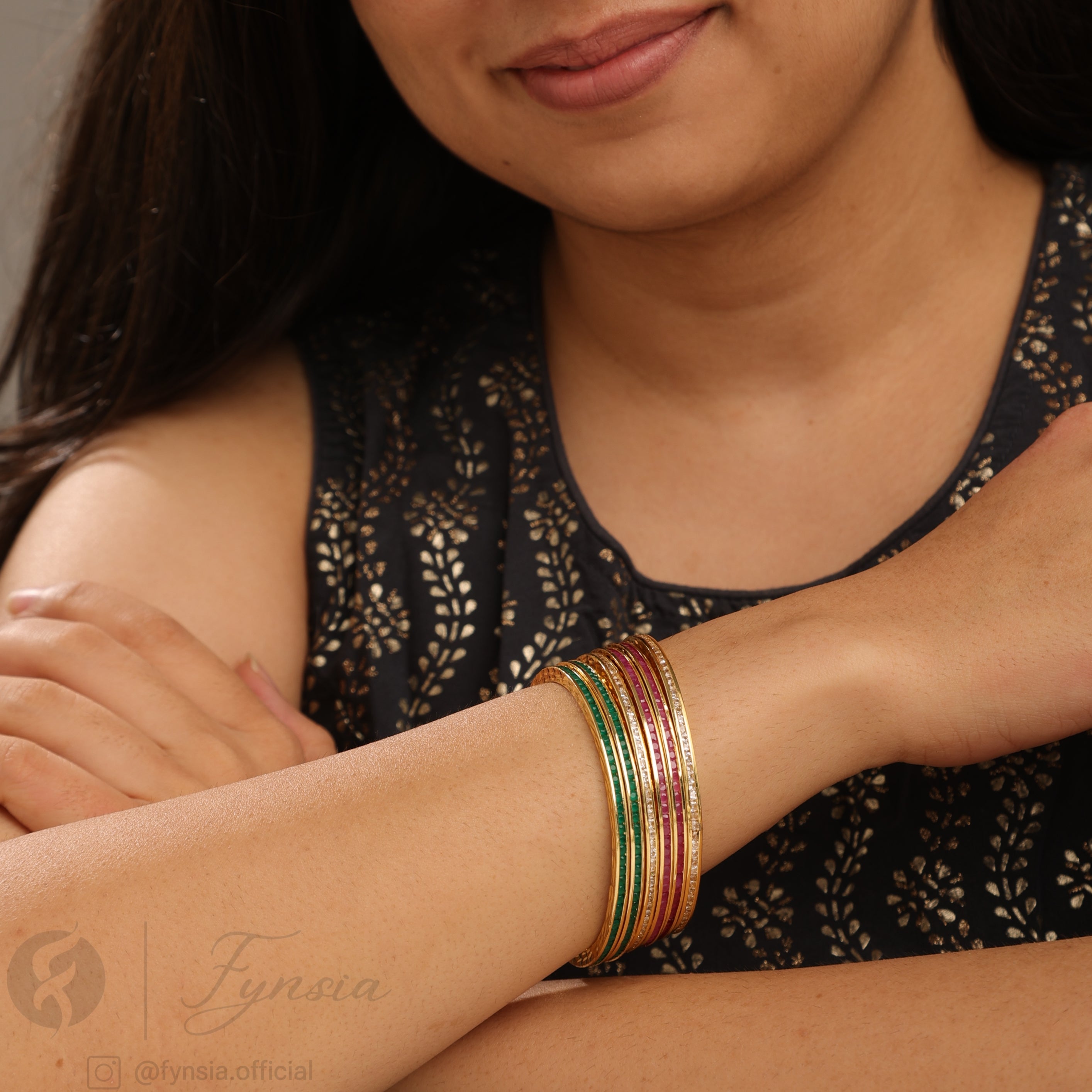 Golden Tiranga 6pc Bangles Set For Girls and Women