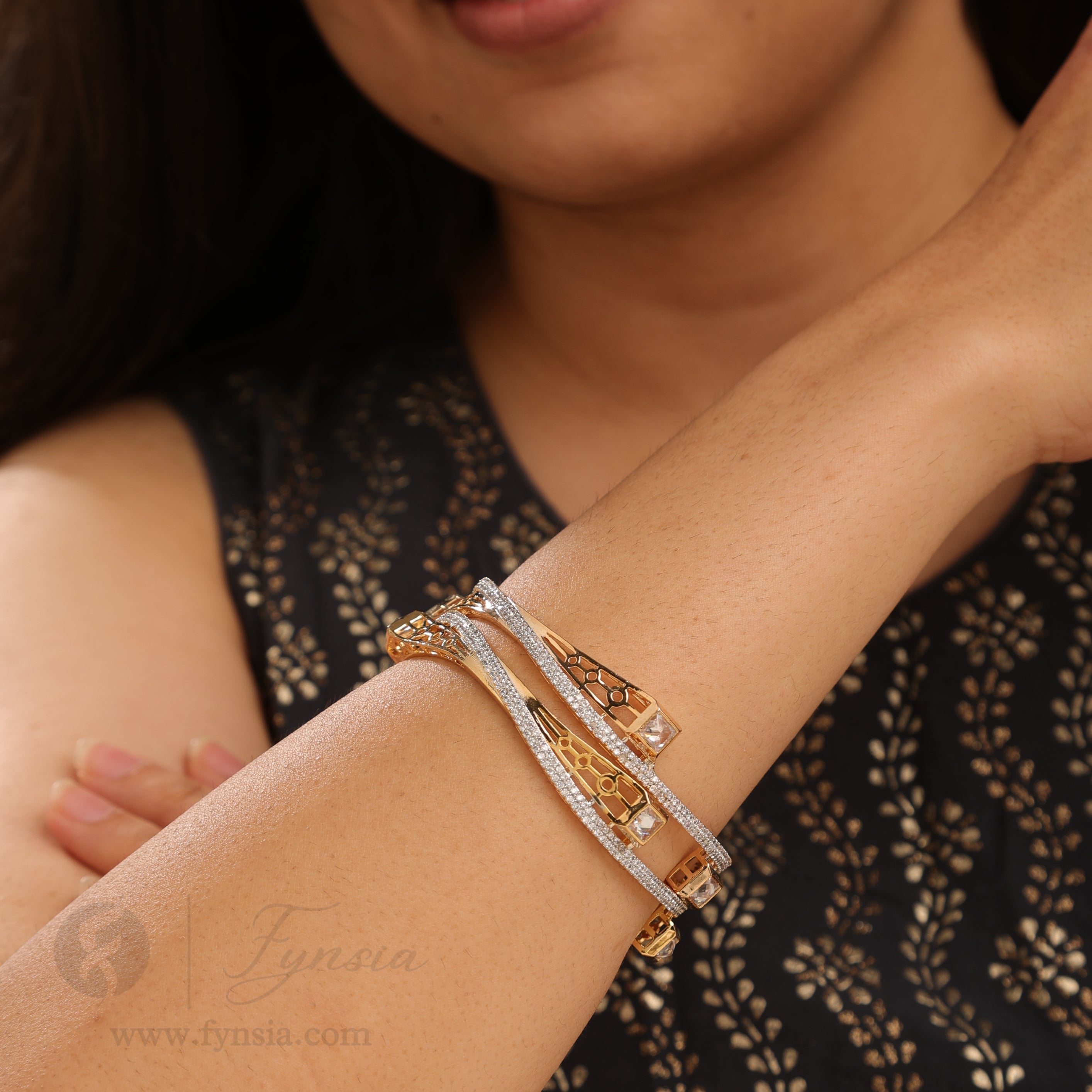 Golden Kiara 2pc Bangles Set For Girls and Women