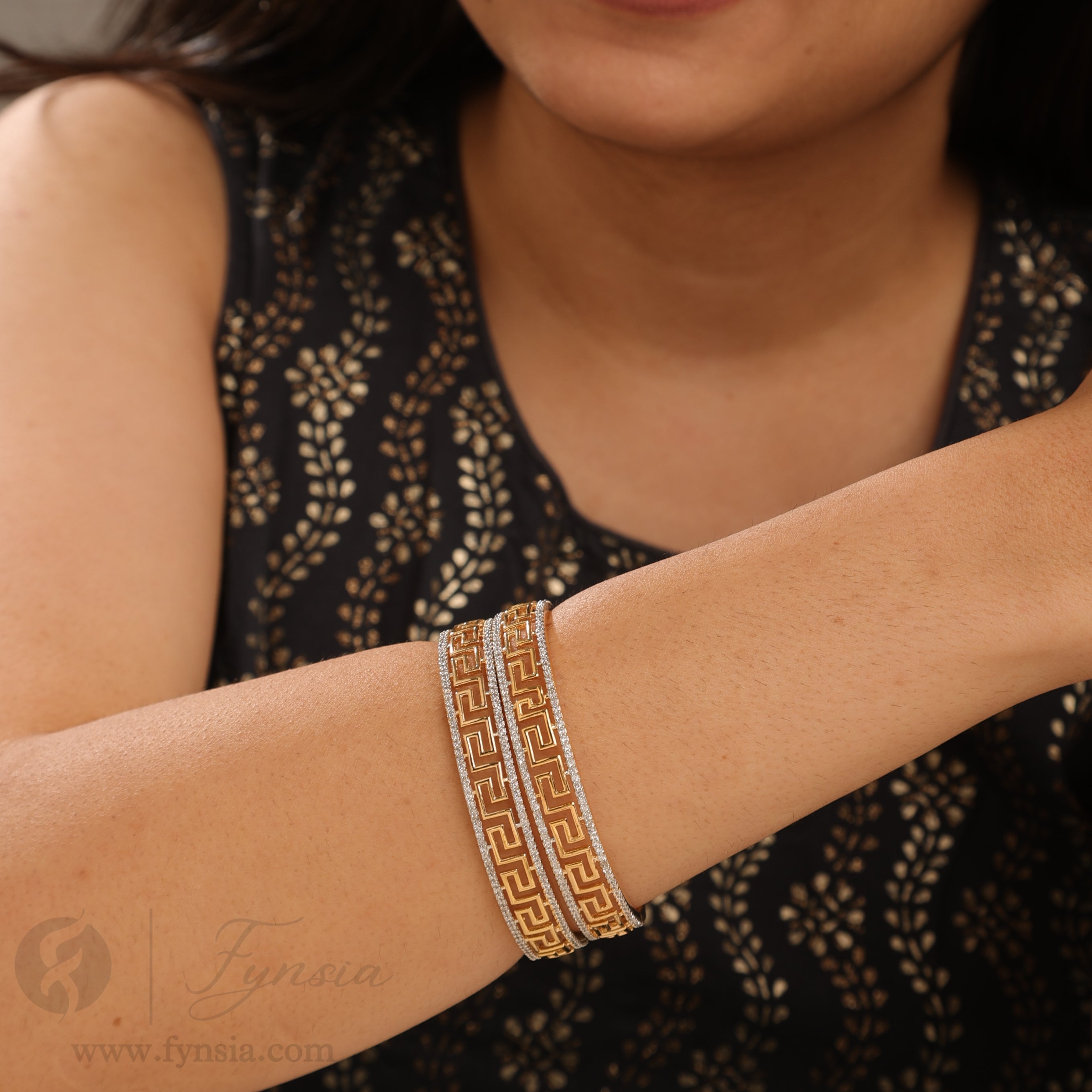 Golden Meera 2pc Bangles Set For Girls and Women