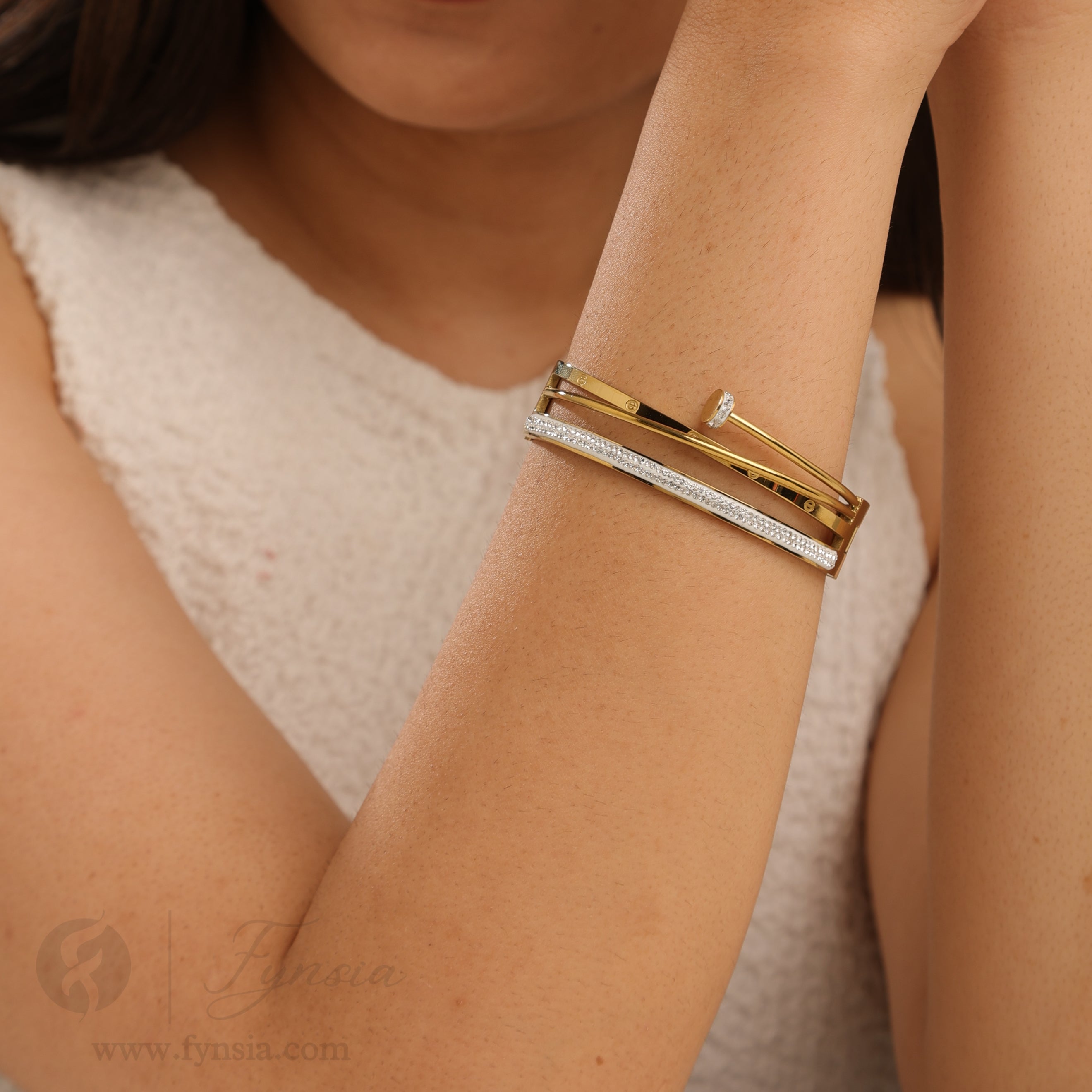 Mehak Golden Anti Tarnish Kada – Stainless Steel Bracelet | Fynsia