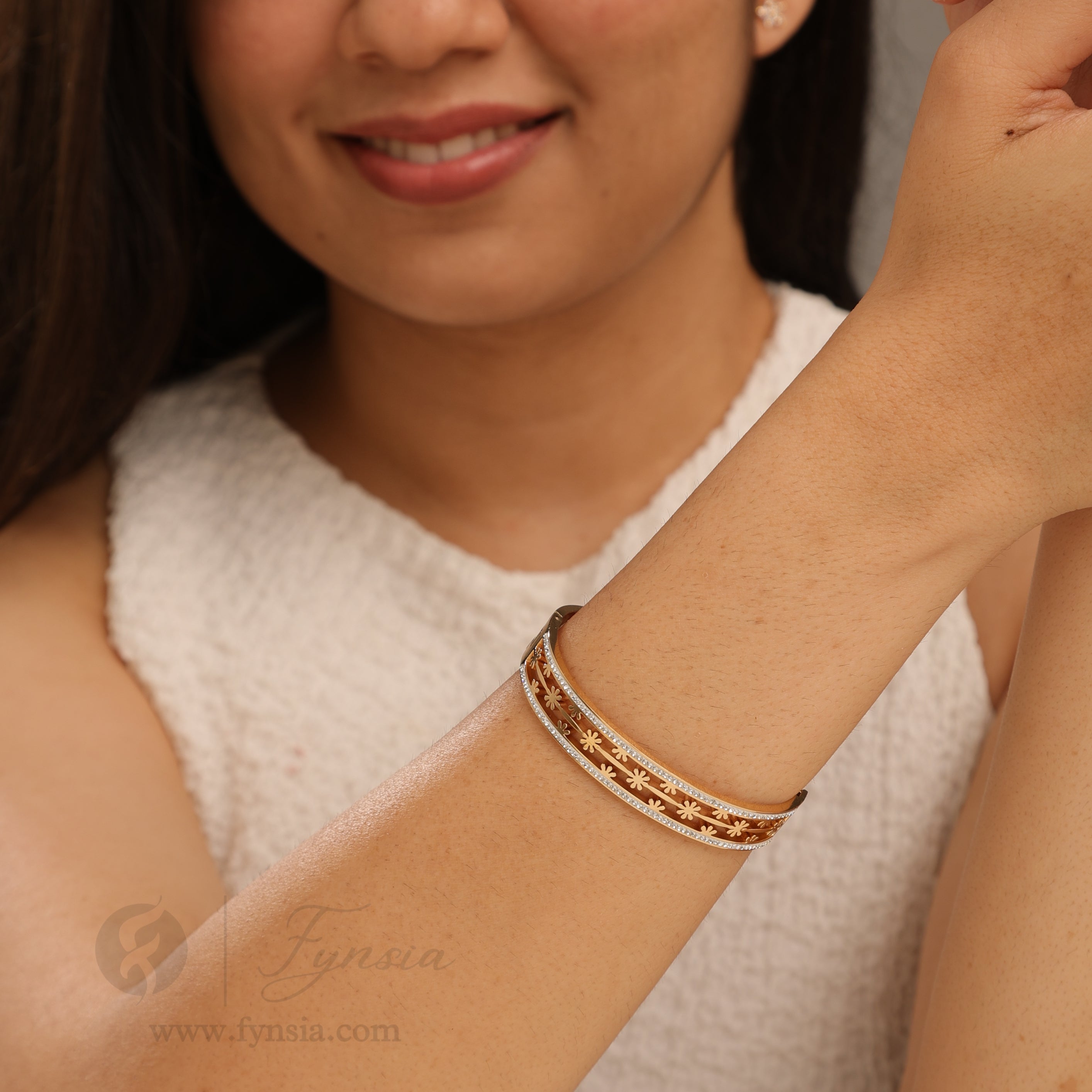 Urooj Golden Anti Tarnish Kada – Stainless Steel Bracelet | Fynsia