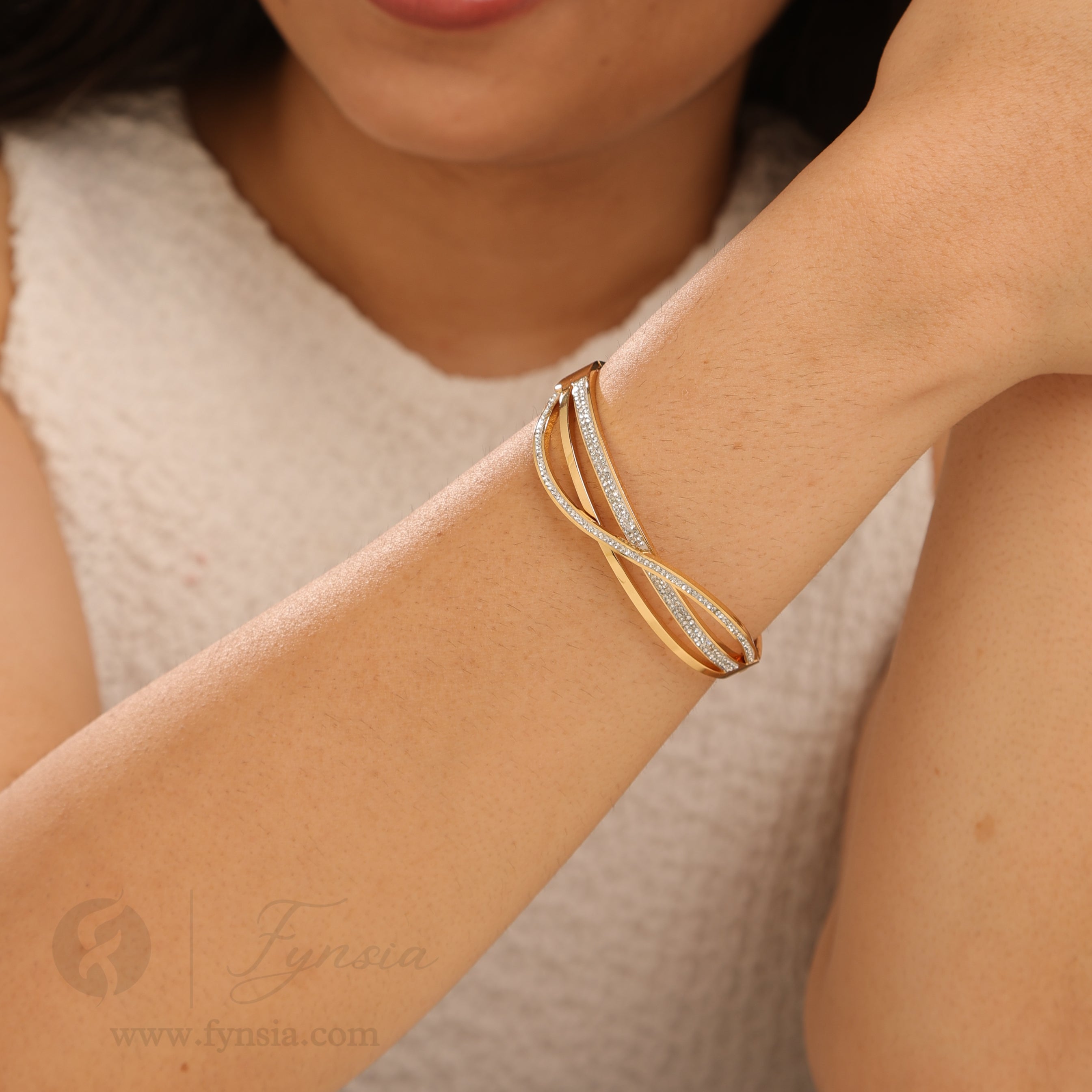 Tannu Golden Anti Tarnish Kada – Stainless Steel Bracelet | Fynsia