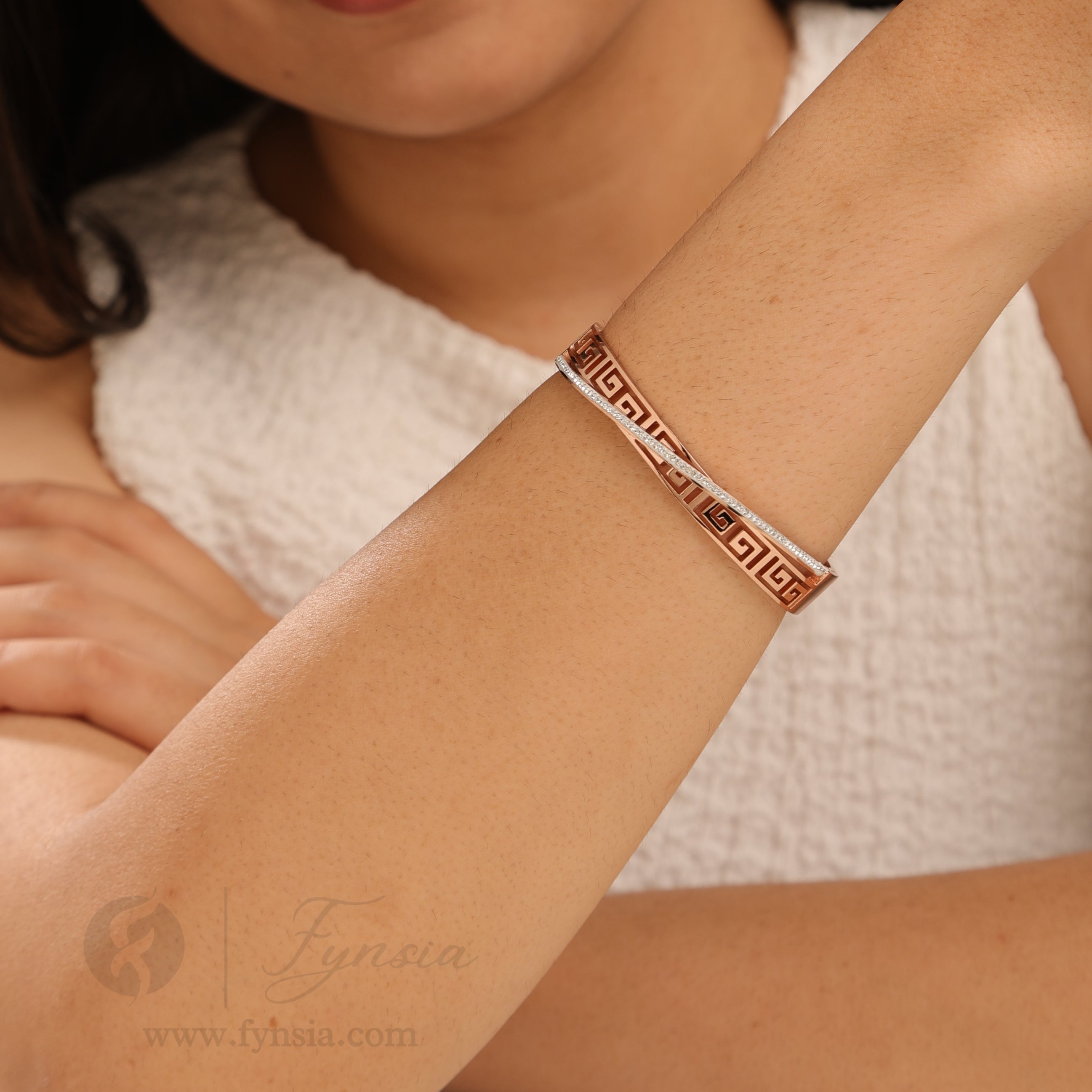 Geet Rosegold Anti Tarnish Kada – Stainless Steel Bracelet | Fynsia