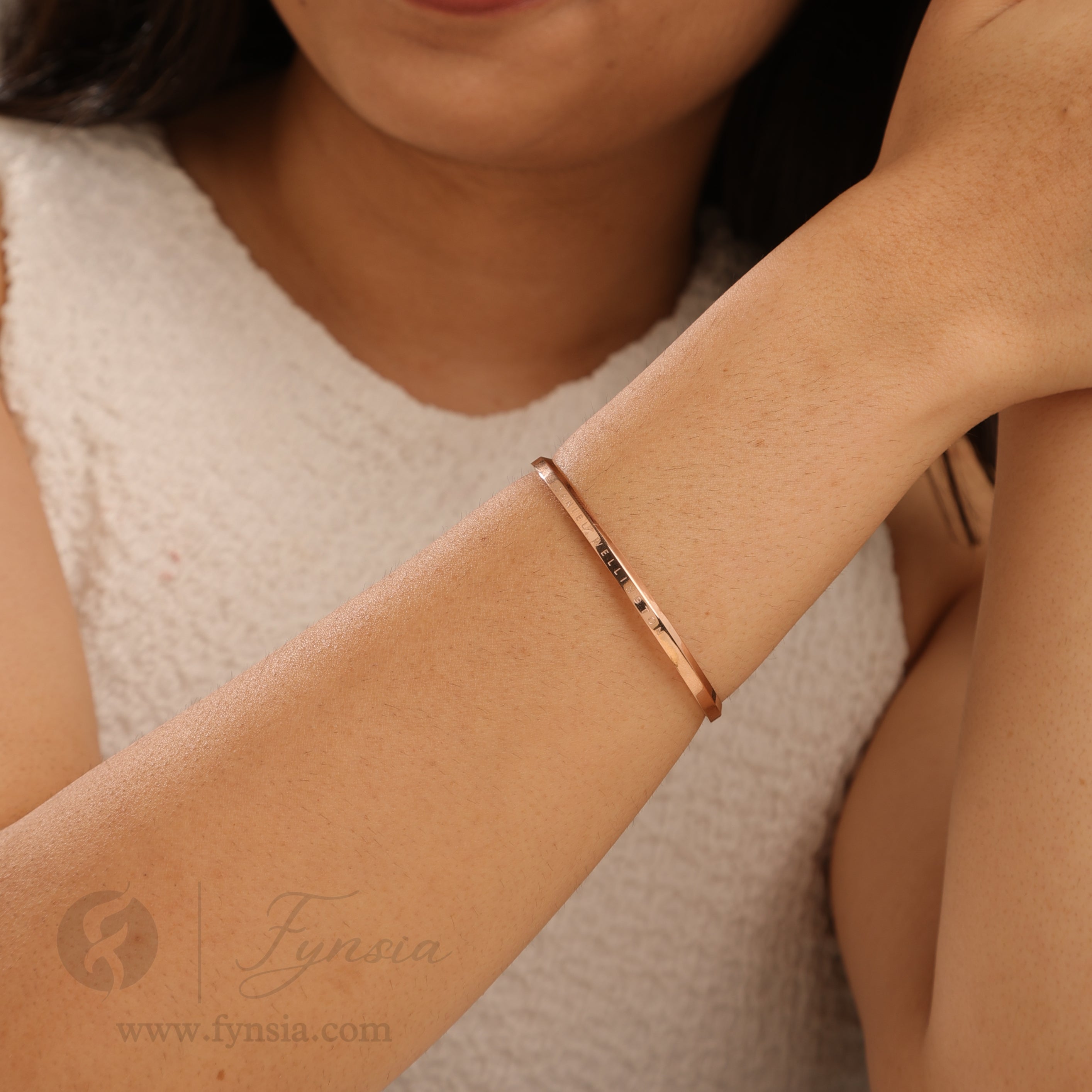 Avni Rosegold Anti Tarnish Kada – Stainless Steel Bracelet | Fynsia