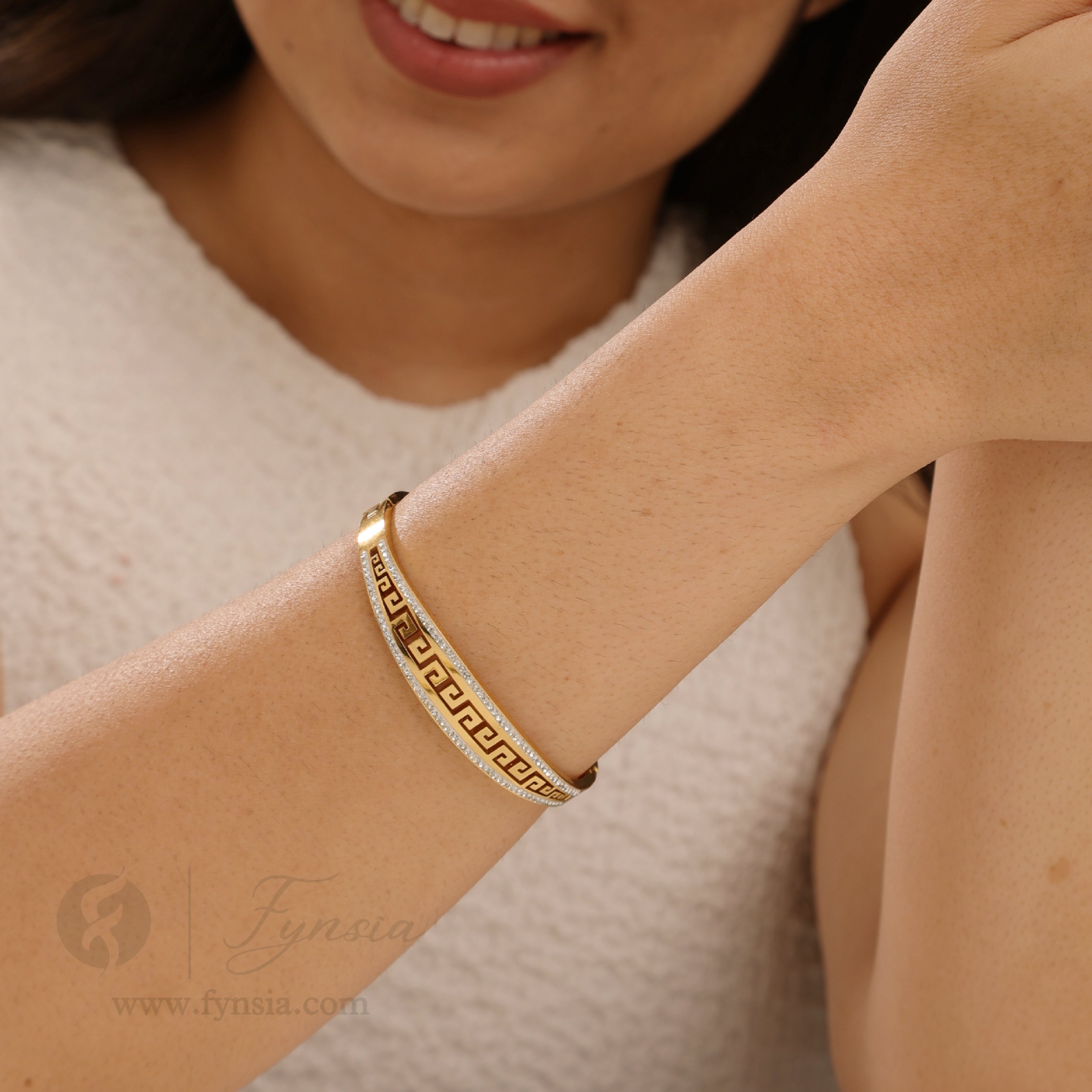 Abeer Golden Anti Tarnish Kada – Stainless Steel Bracelet | Fynsia