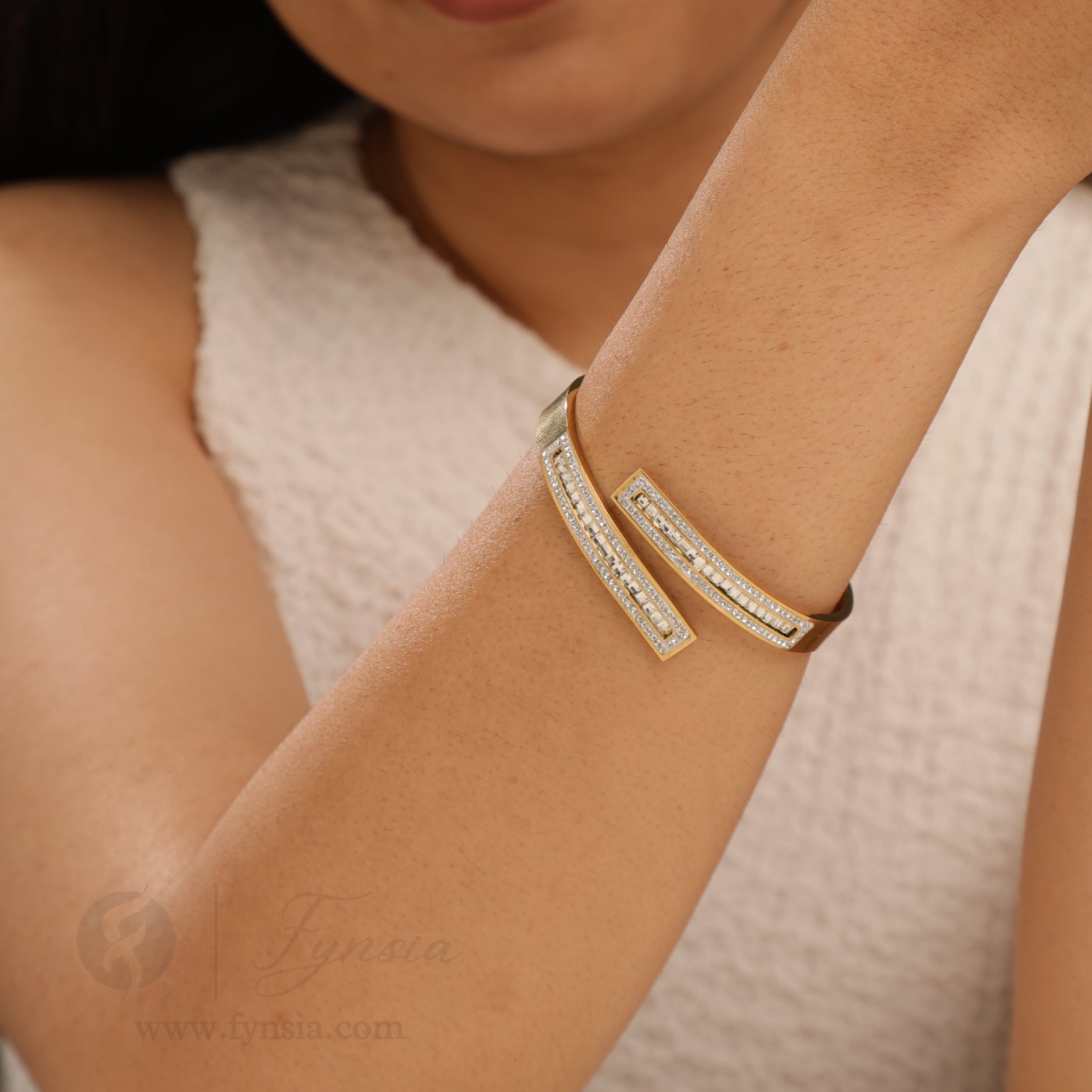 Charvi Golden Anti Tarnish Kada – Stainless Steel Bracelet | Fynsia