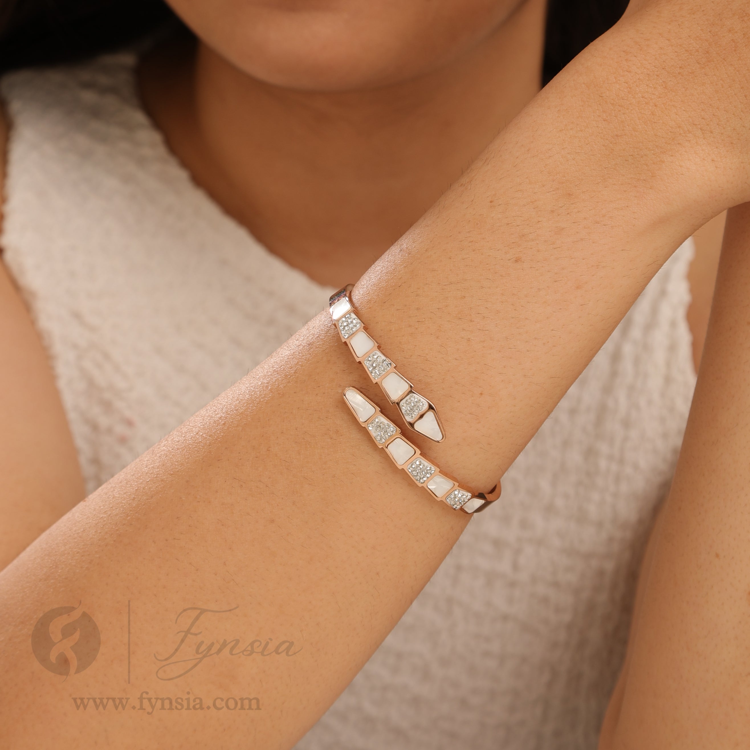Nysa Rosegold Anti Tarnish Kada – Stainless Steel Bracelet | Fynsia